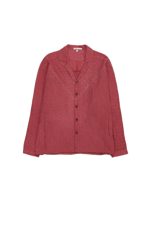 NOTCH-COLLAR ELEMENTAL SHIRT SPECKLED WITH BANDHANI