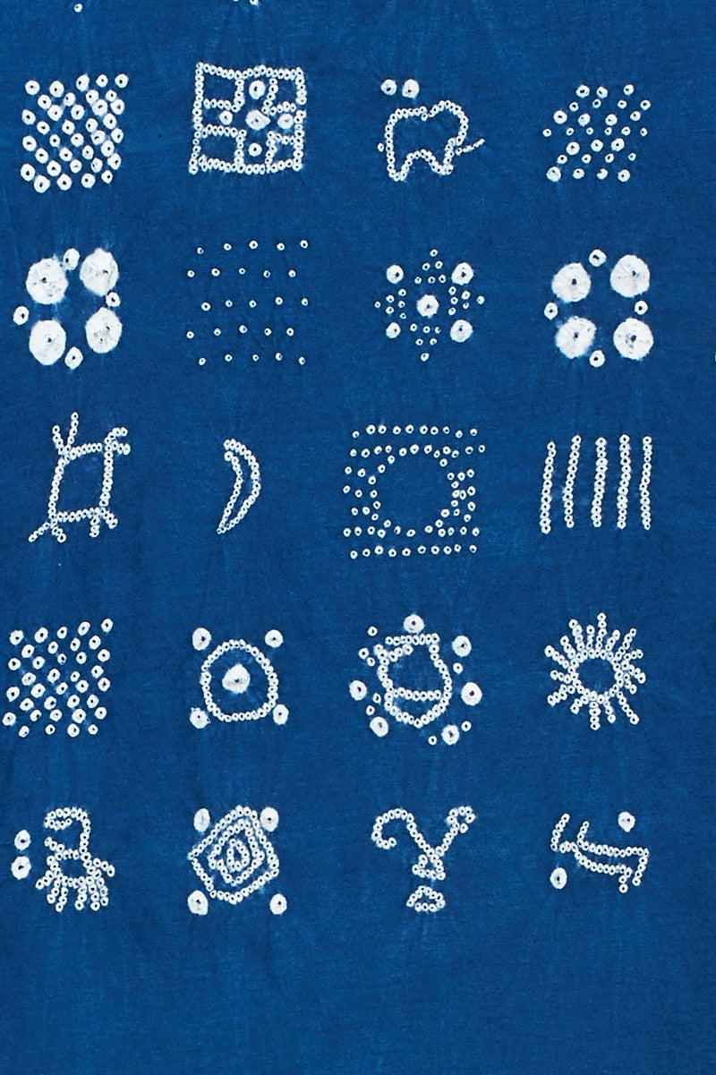 INDIGO T-SHIRT CRAFTED WITH BANDHANI