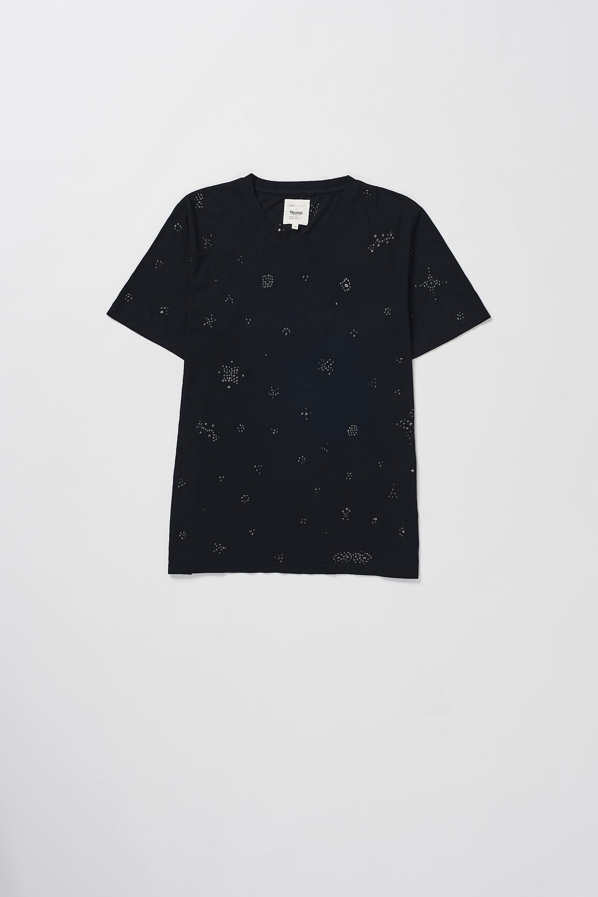 上品なスタイル COTTON ORGANIC UNISEX BLACK T-SHIRT BANDHANI WITH トップス