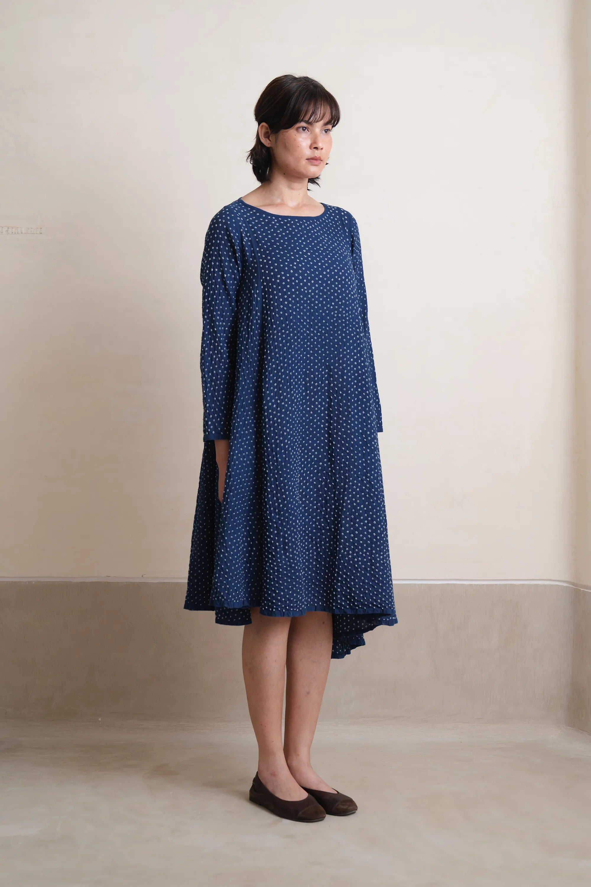 Medium Indigo Women's Bandhani Dress