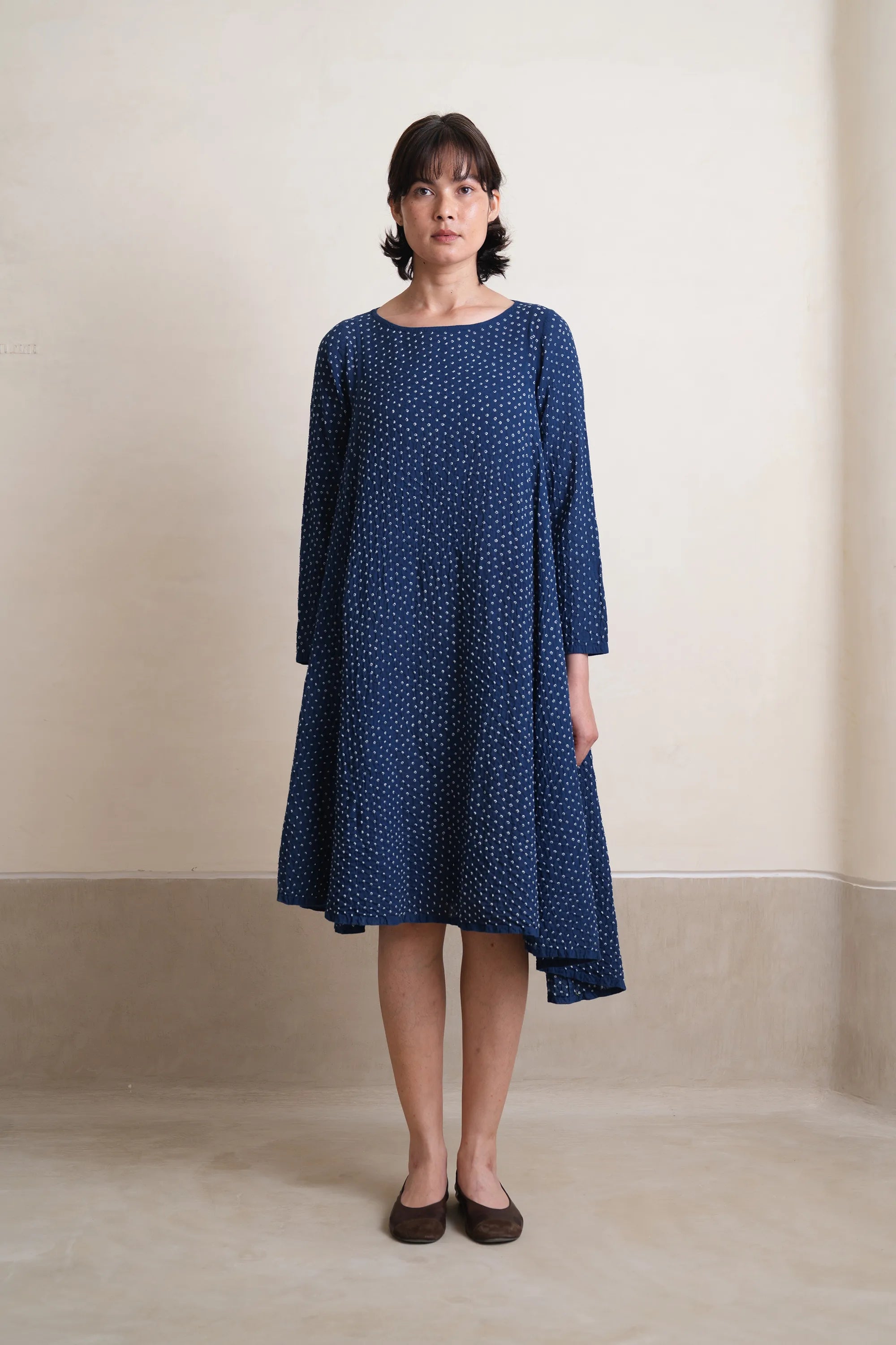 Medium Indigo Women's Bandhani Dress