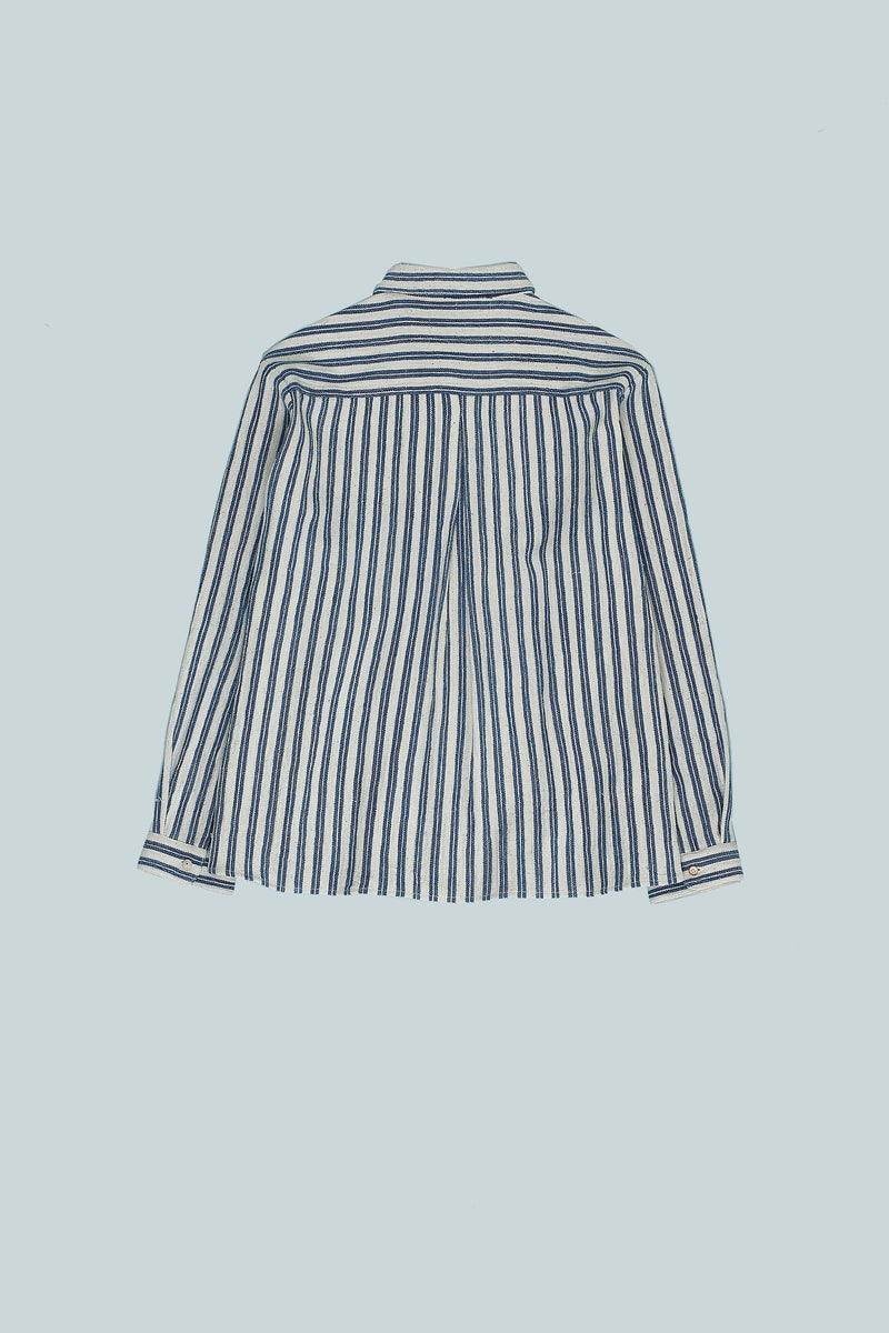 INDIGO STRIPE COTTON SHIRT