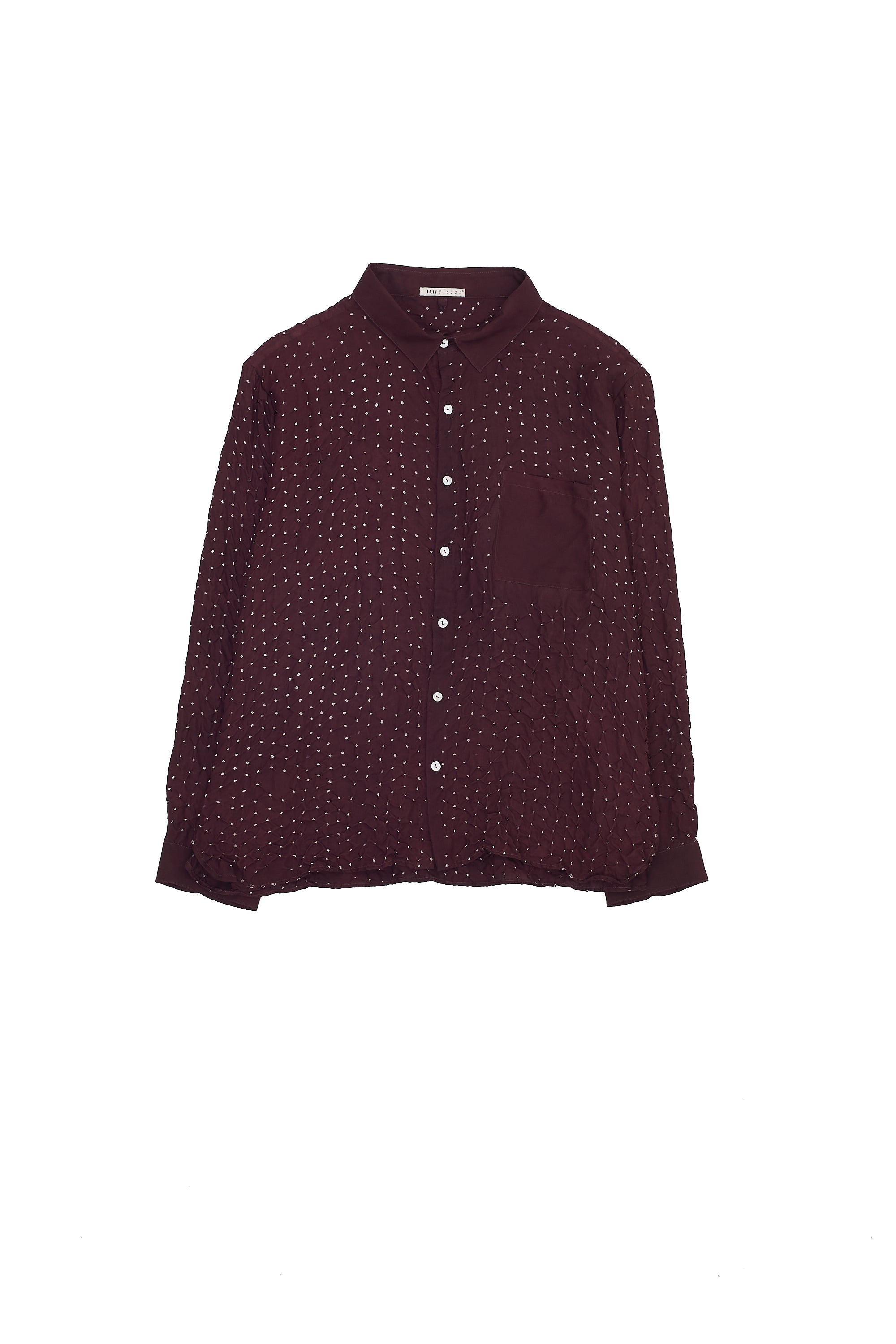 RELAXED FIT BANDHANI SHIRT DYED IN PURPLE RED