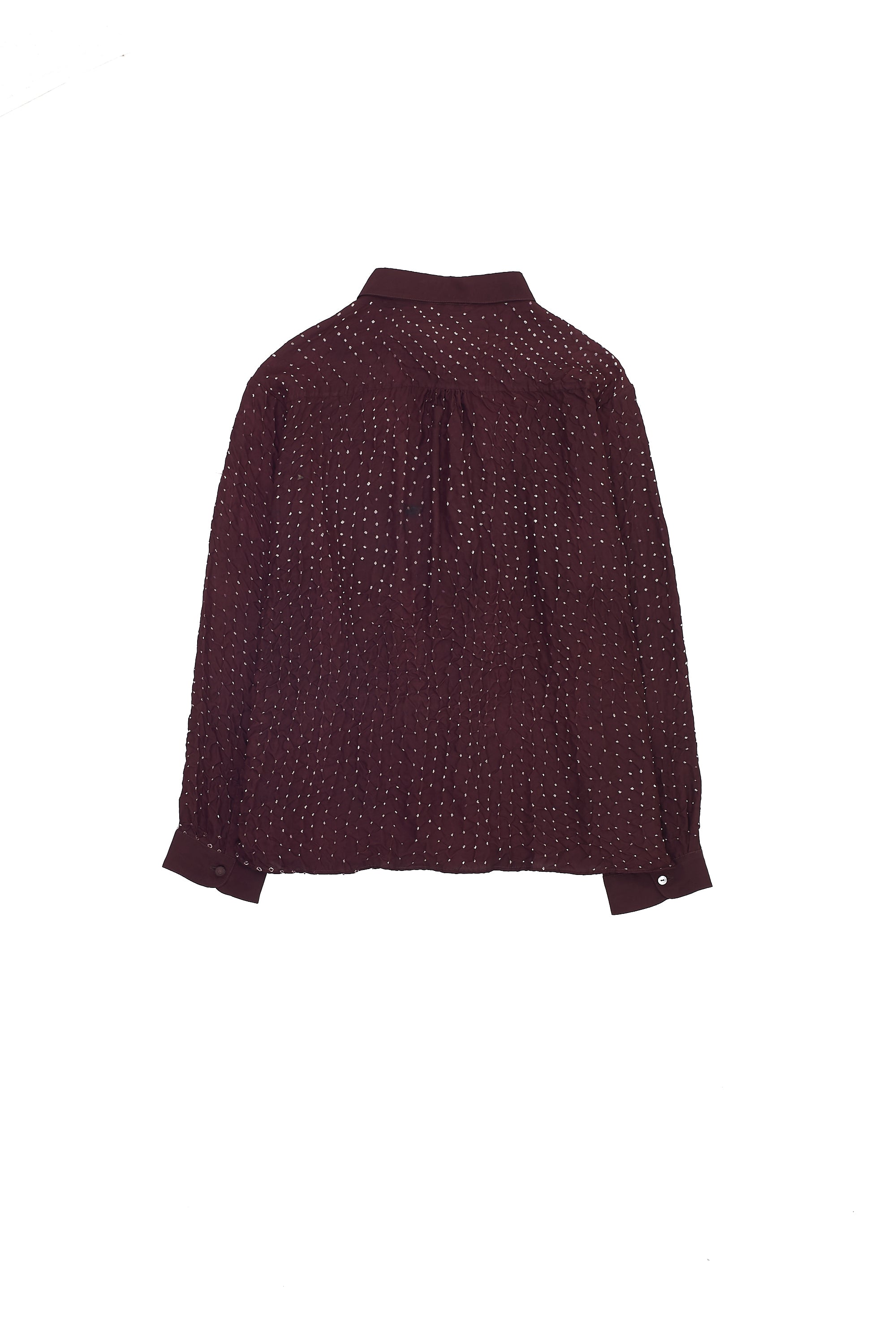 RELAXED FIT BANDHANI SHIRT DYED IN PURPLE RED
