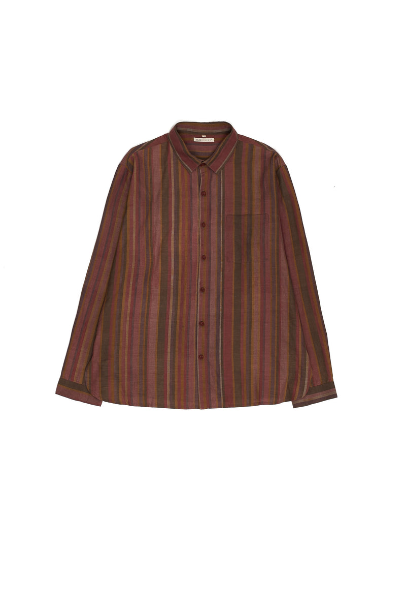 Charcoal Screenprinted Soft Cotton Silk Blend Shirt