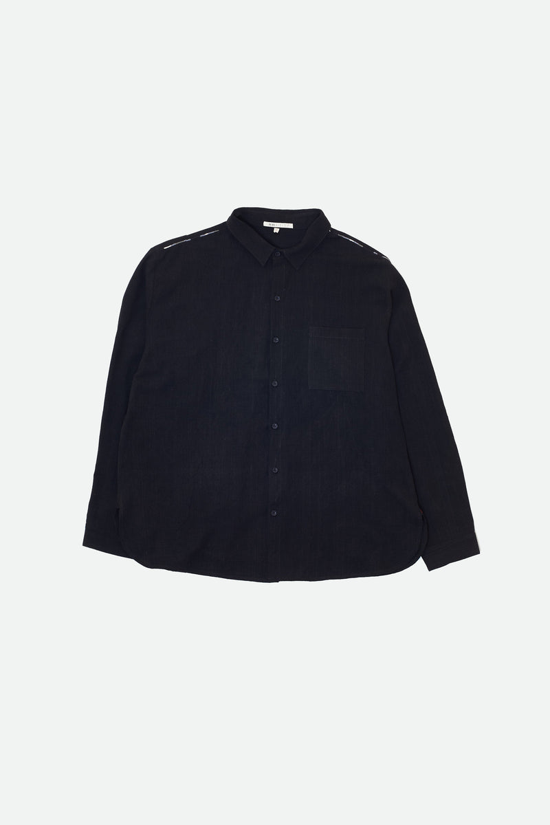 SOLID BLACK UNISEX COTTON SHIRT