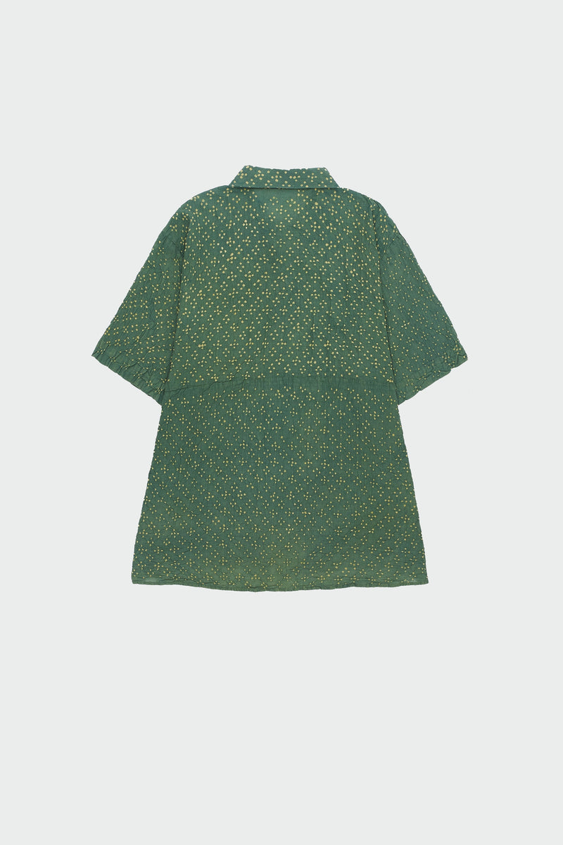 OLIVE GREEN BANDHANI SHIRT