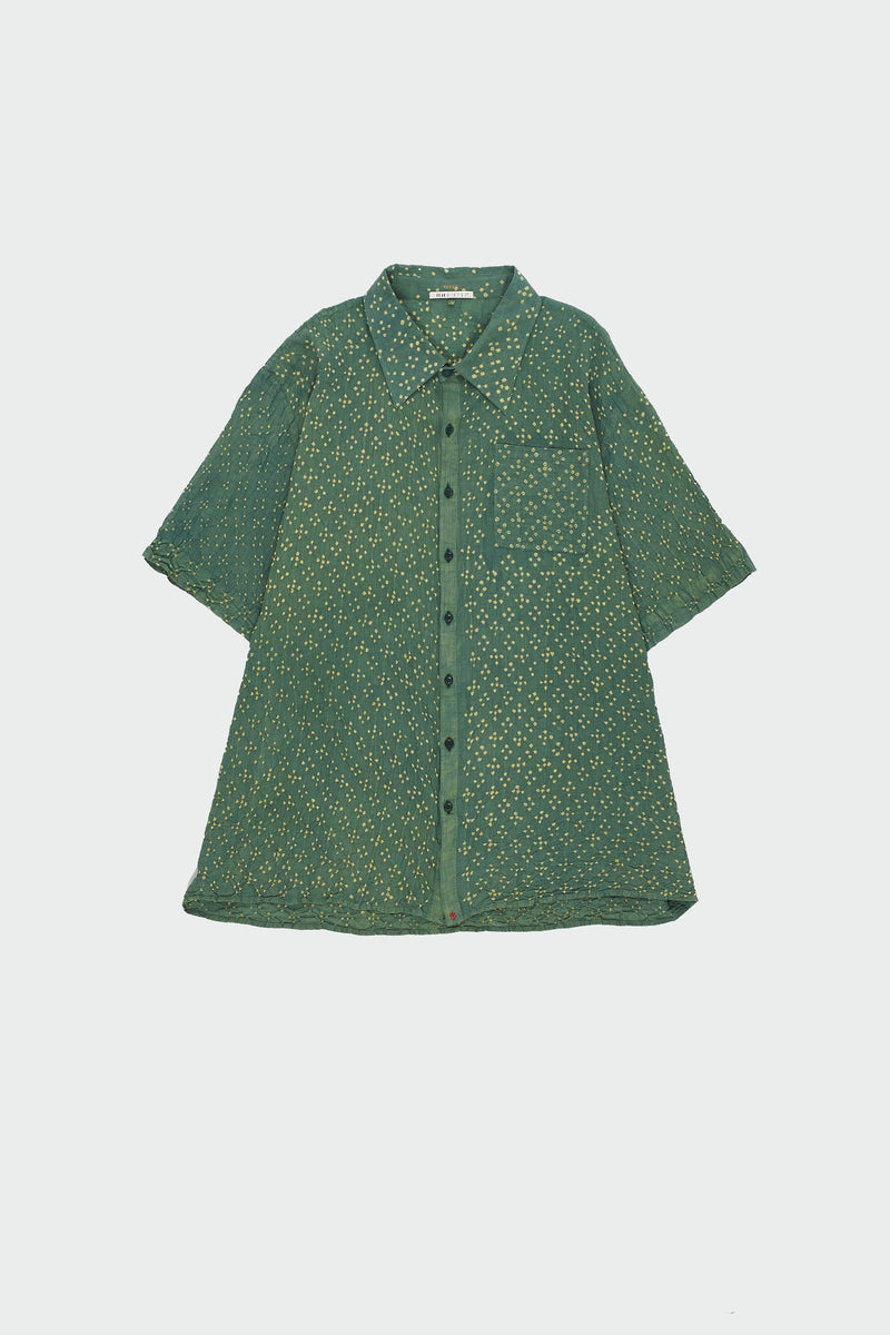 OLIVE GREEN BANDHANI SHIRT