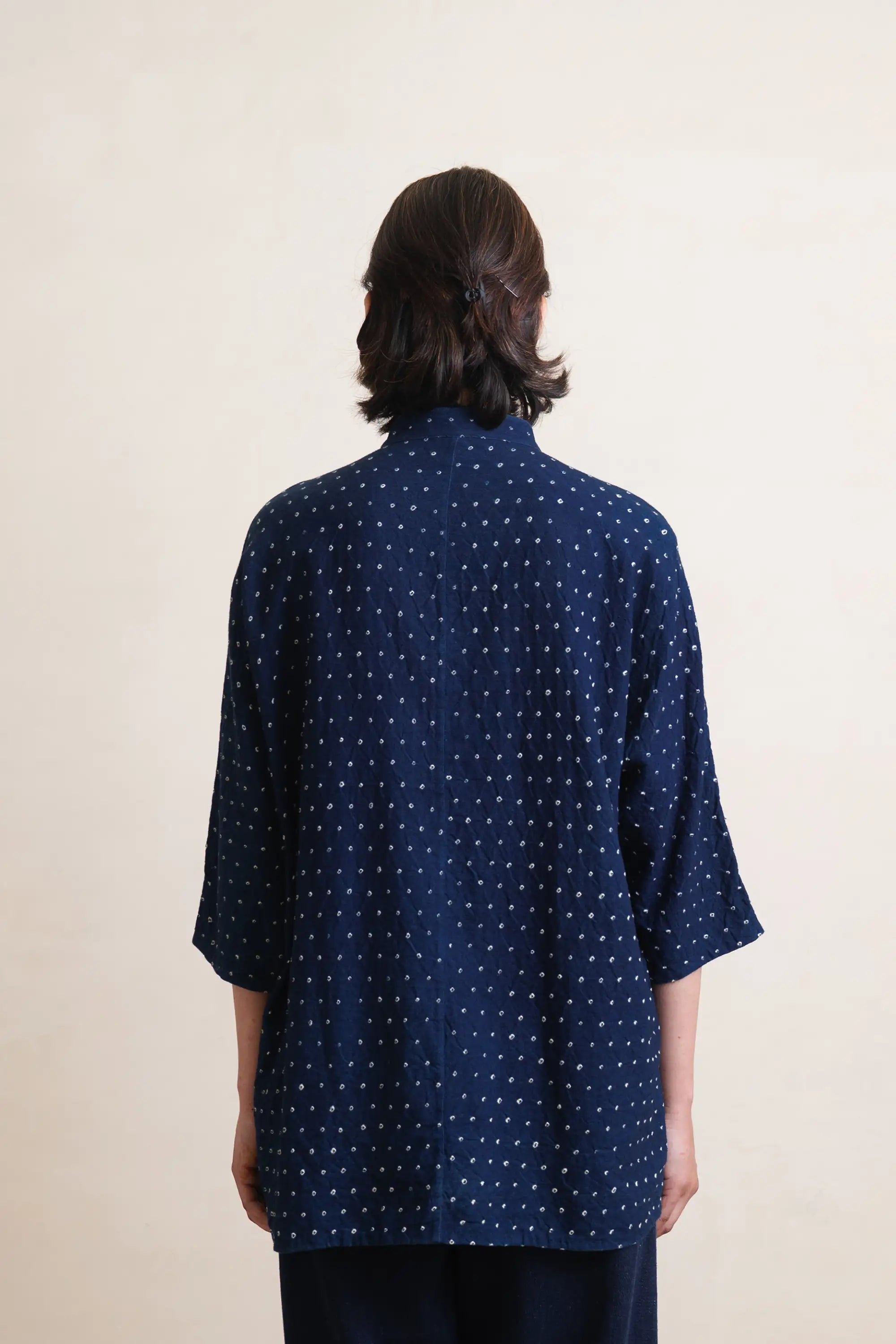 Macca Bandhani Relaxed Shirt in Indigo