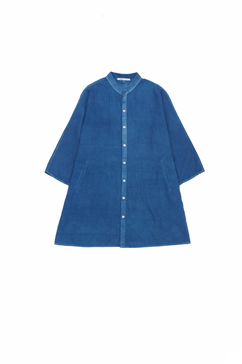 Indigo Unisex Kimono Sleeve Bandhani Shirt Organic Cotton