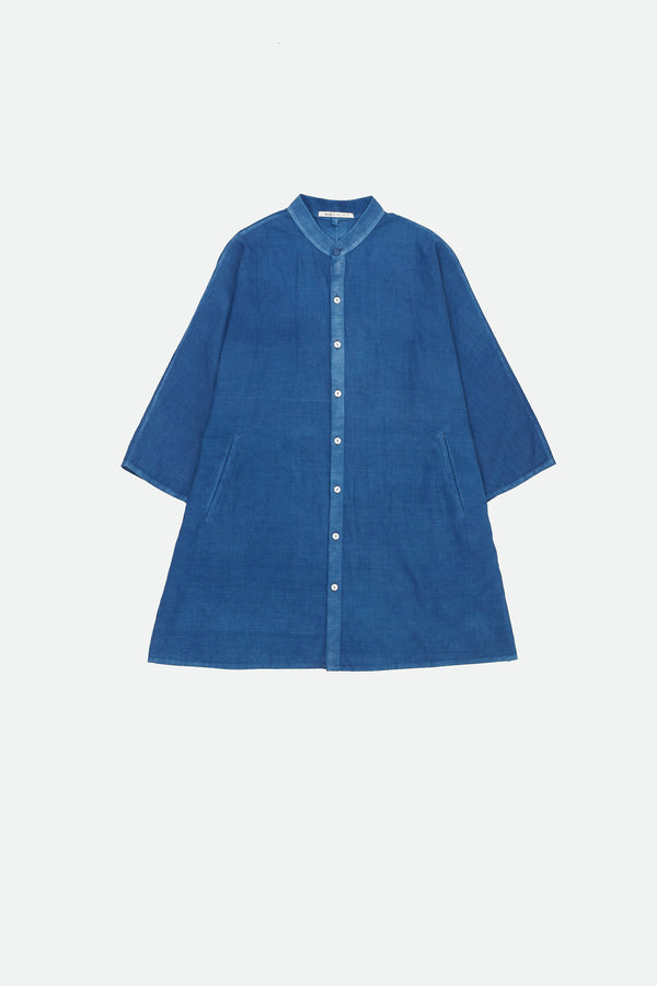 INDIGO KIMONO SLEEVE BANDHANI SHIRT