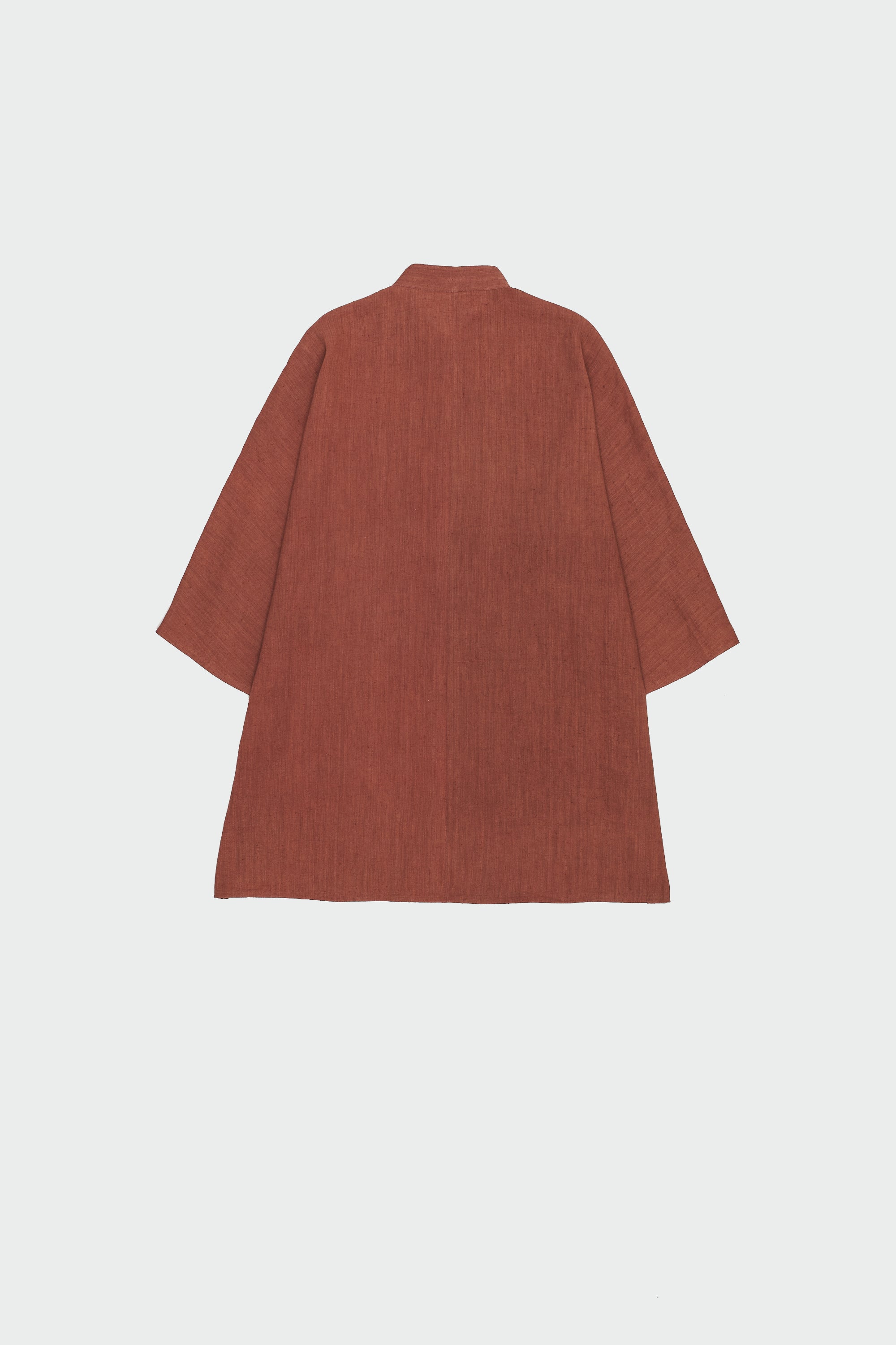 BRICK RED COTTON LINEN SUMMER SHIIRT