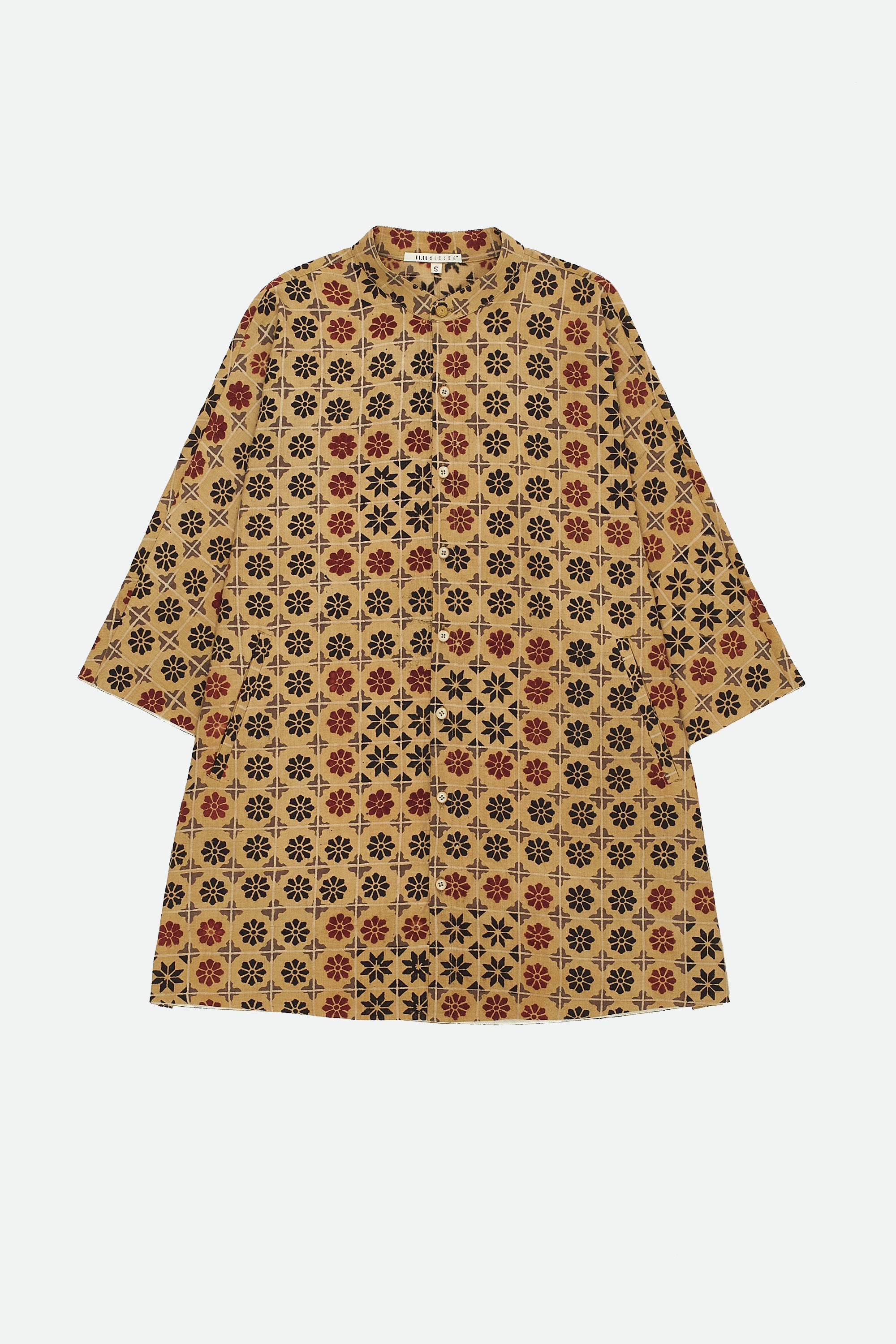 MULTI-COLOUR ATTHANGUDI TILE INSPIRED BLOCK PRINT COTTON SHIRT