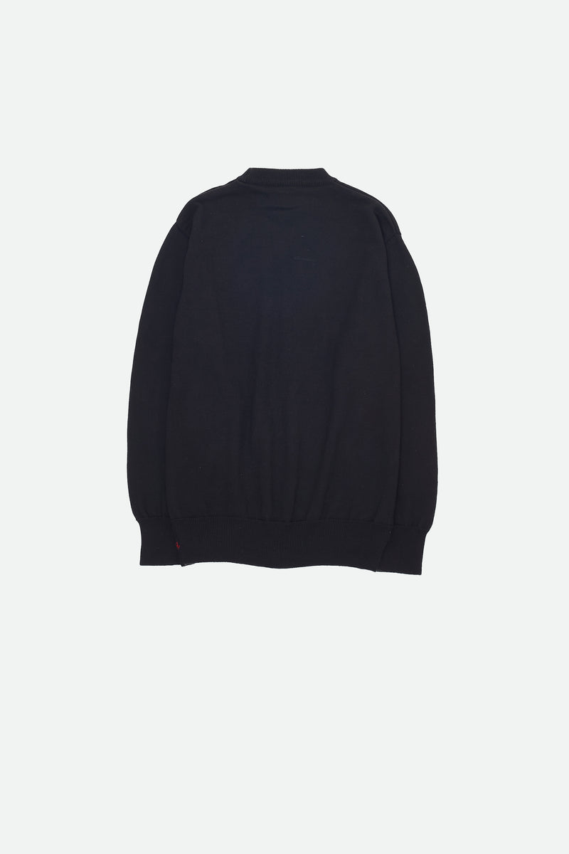 BLACK MERINO WOOL SWEATER