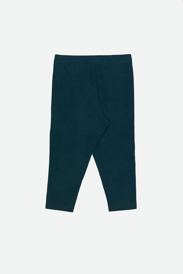 BOTTLE GREEN COTTON TROUSERS