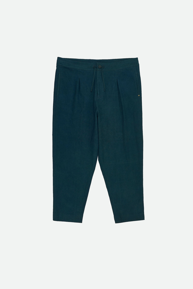 BOTTLE GREEN COTTON TROUSERS