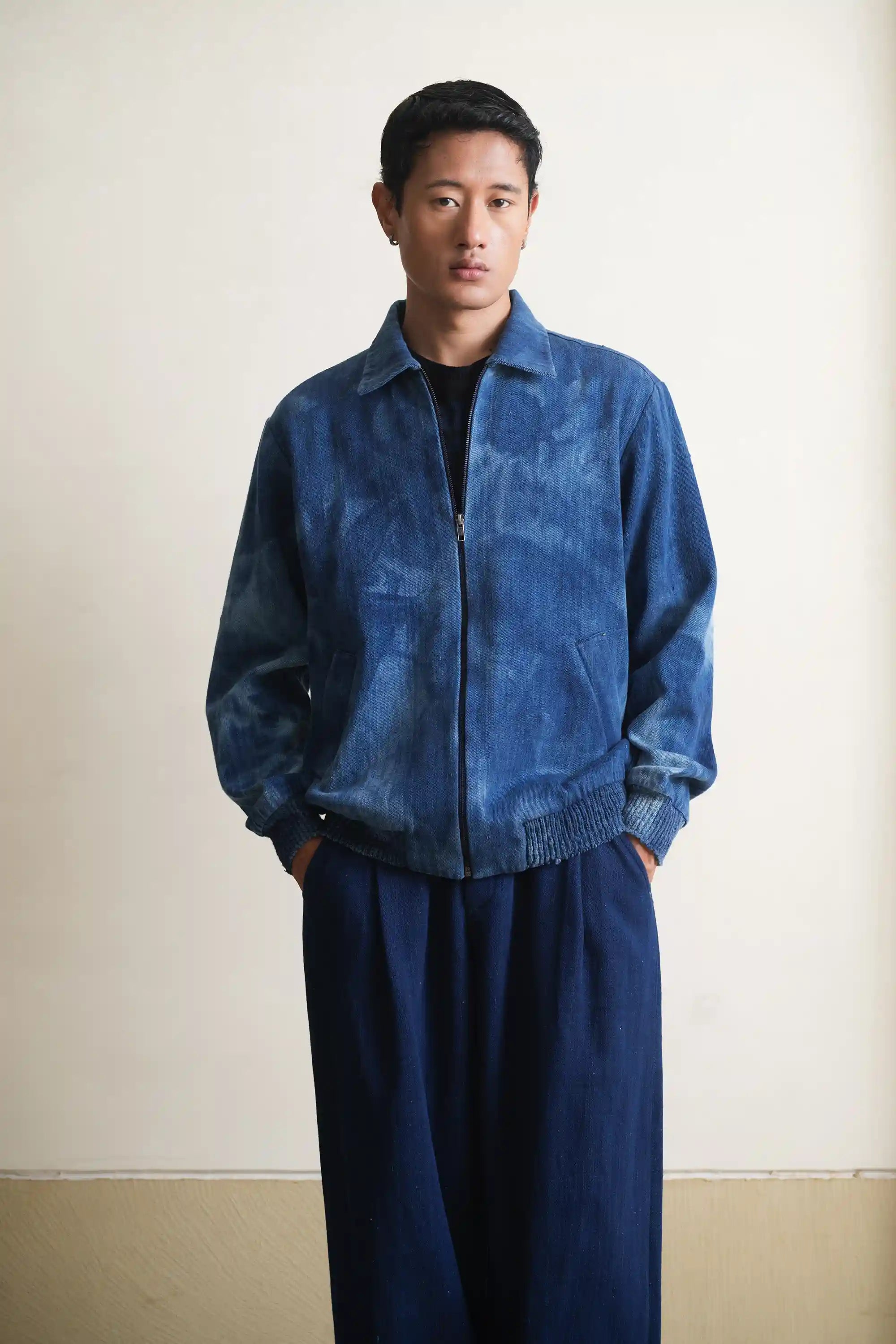 Nick Bomber Jacket in  Indigo