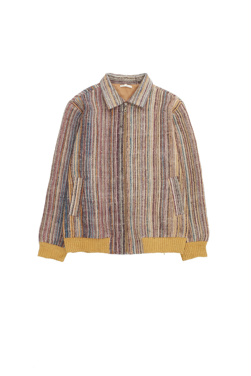 Multi-Coloured Desi Wool Yarn Dyed Stripe Jacket