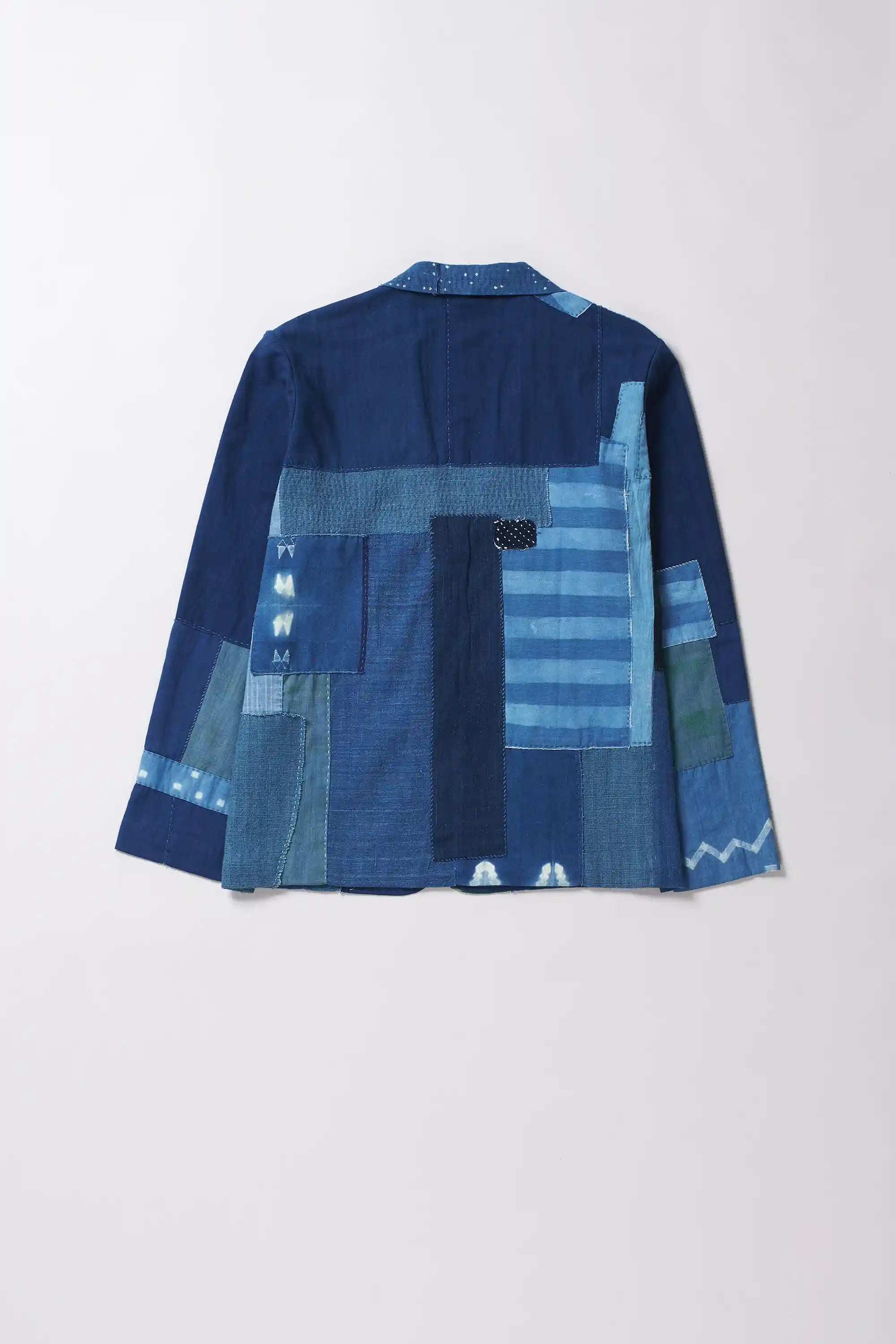 Patchwork Jacket in Medium Indigo