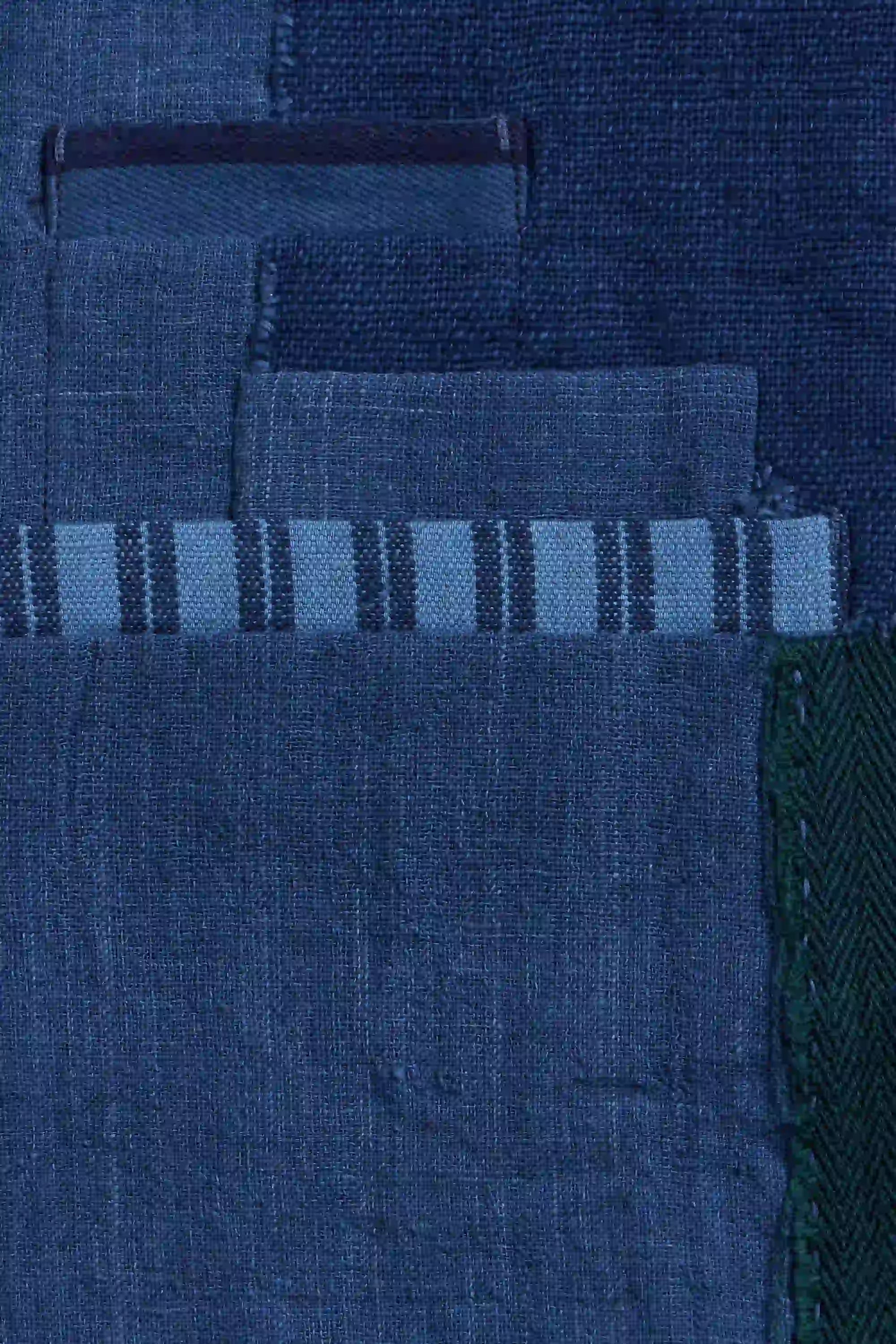 Patchwork Jacket in Medium Indigo