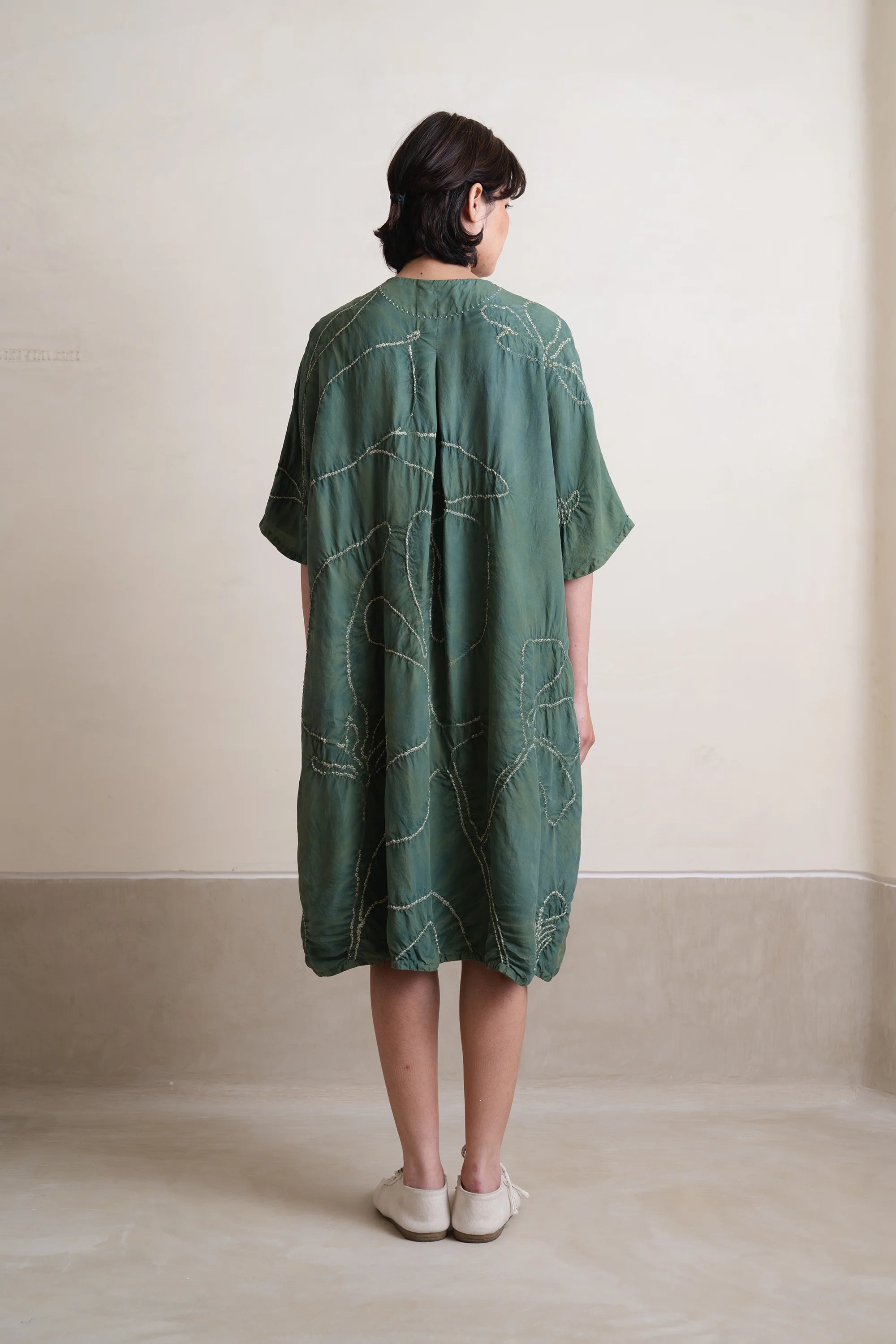 Olive Green Artsy Dress