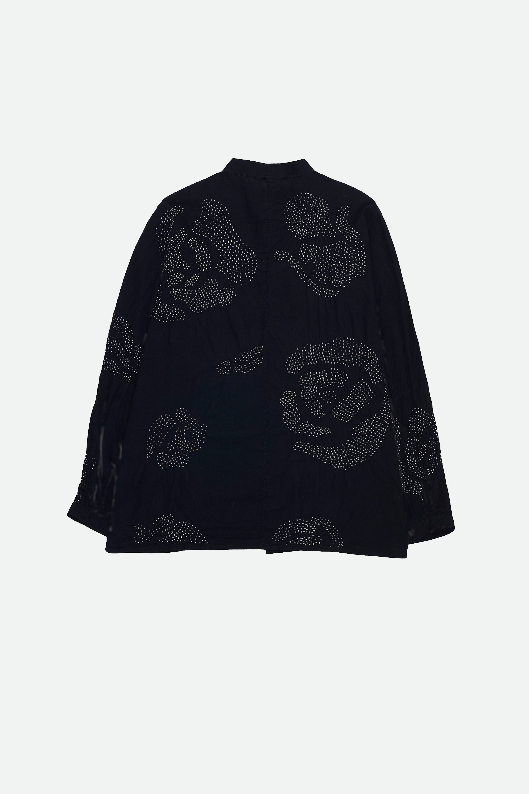 BLACK FINE COTTON BANDHANI SHIRT