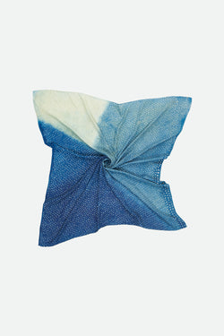 INDIGO HANDPAINTED BANDHANI SILK SCARF