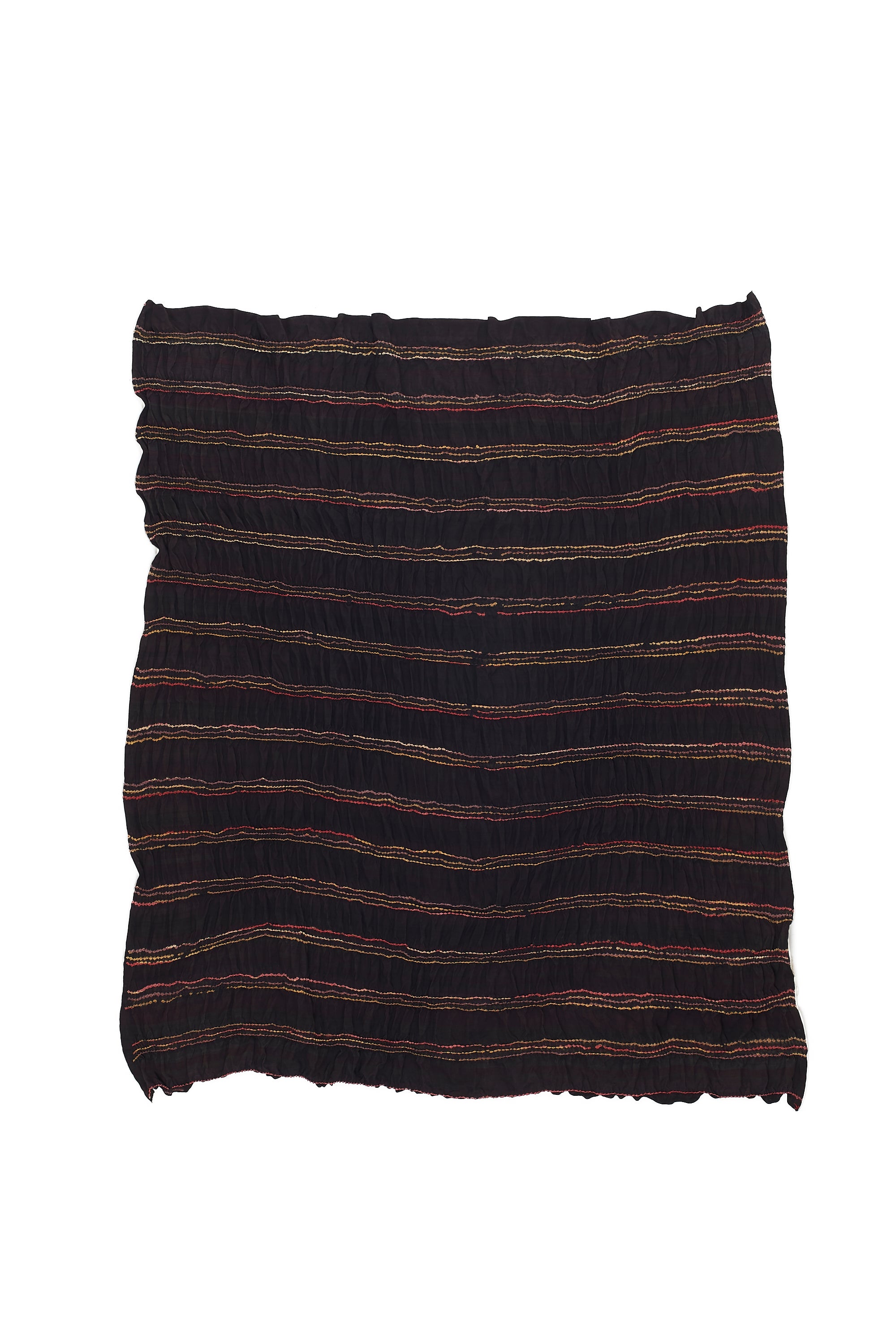 STRIPE BANDHANI SILK SCARF