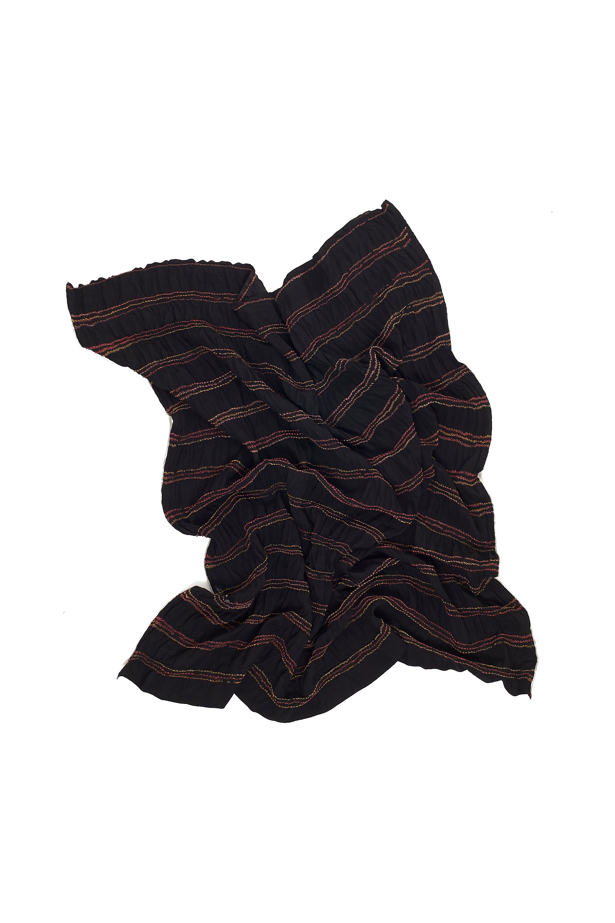 STRIPE BANDHANI SILK SCARF