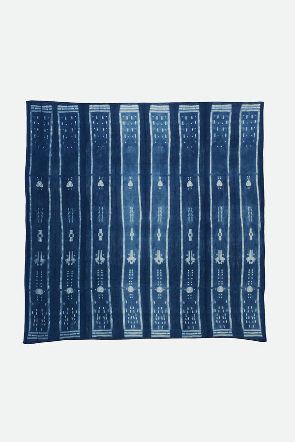 INDIGO SHIBORI COTTON SILK SCARF