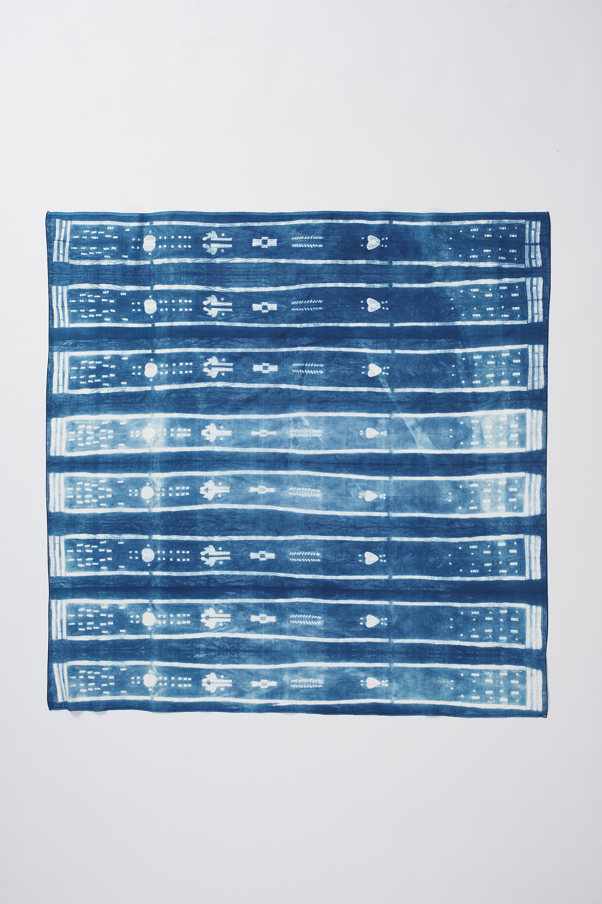 MEDIUM INDIGO SHIBORI COTTON SILK SCARF