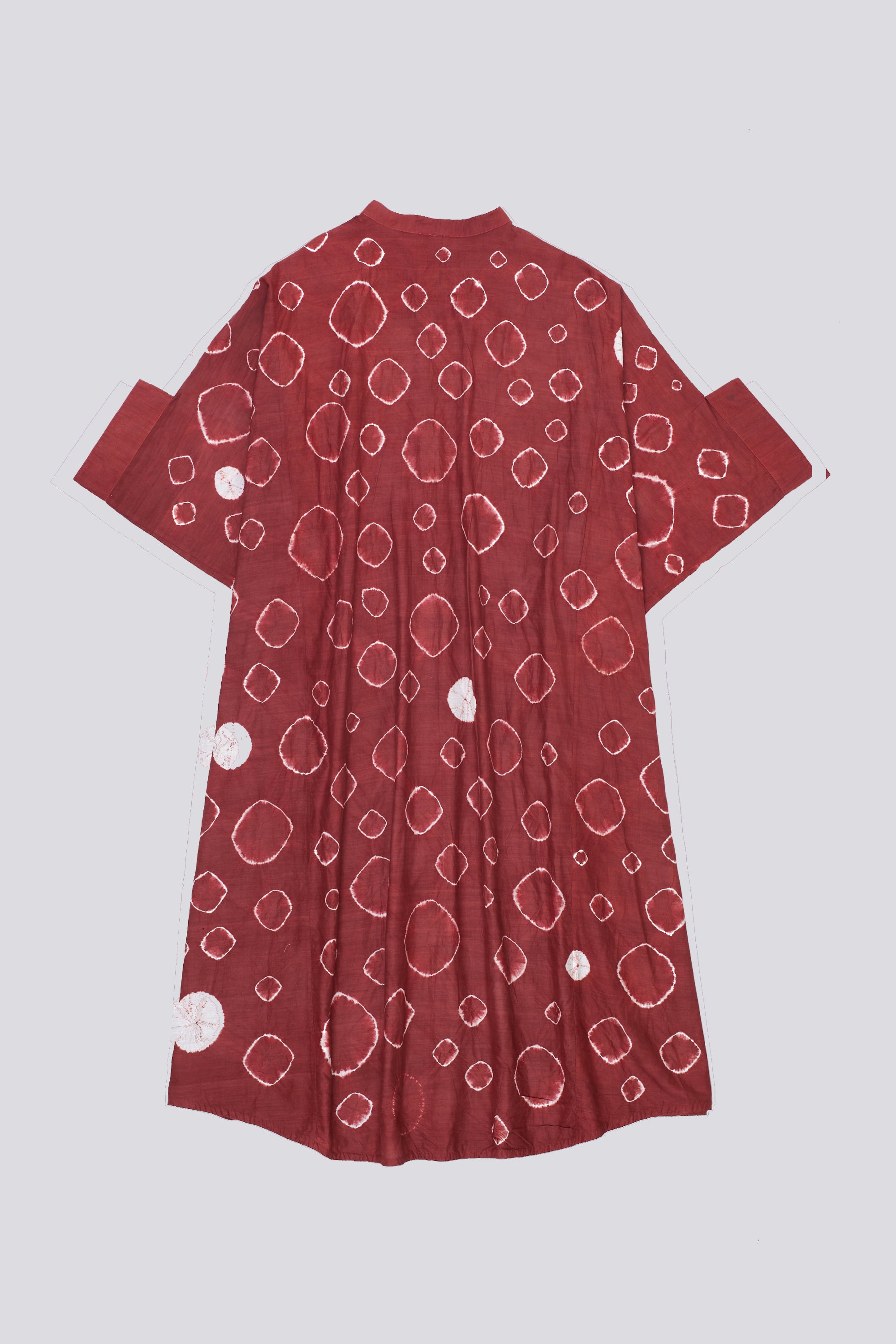Crimson Pink Kaftan Dress Crafted with All Over Shibori