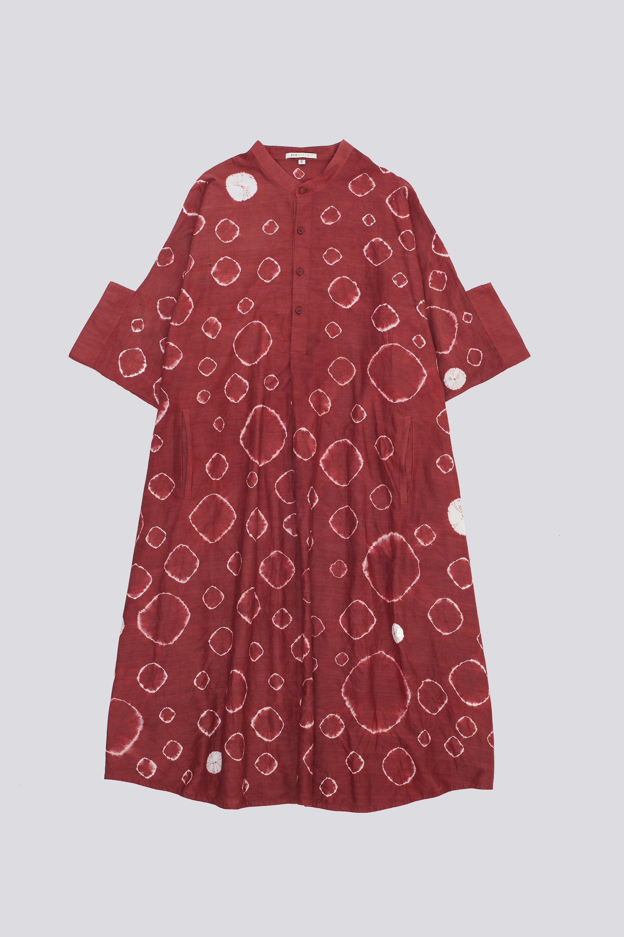 Crimson Pink Kaftan Dress Crafted with All Over Shibori