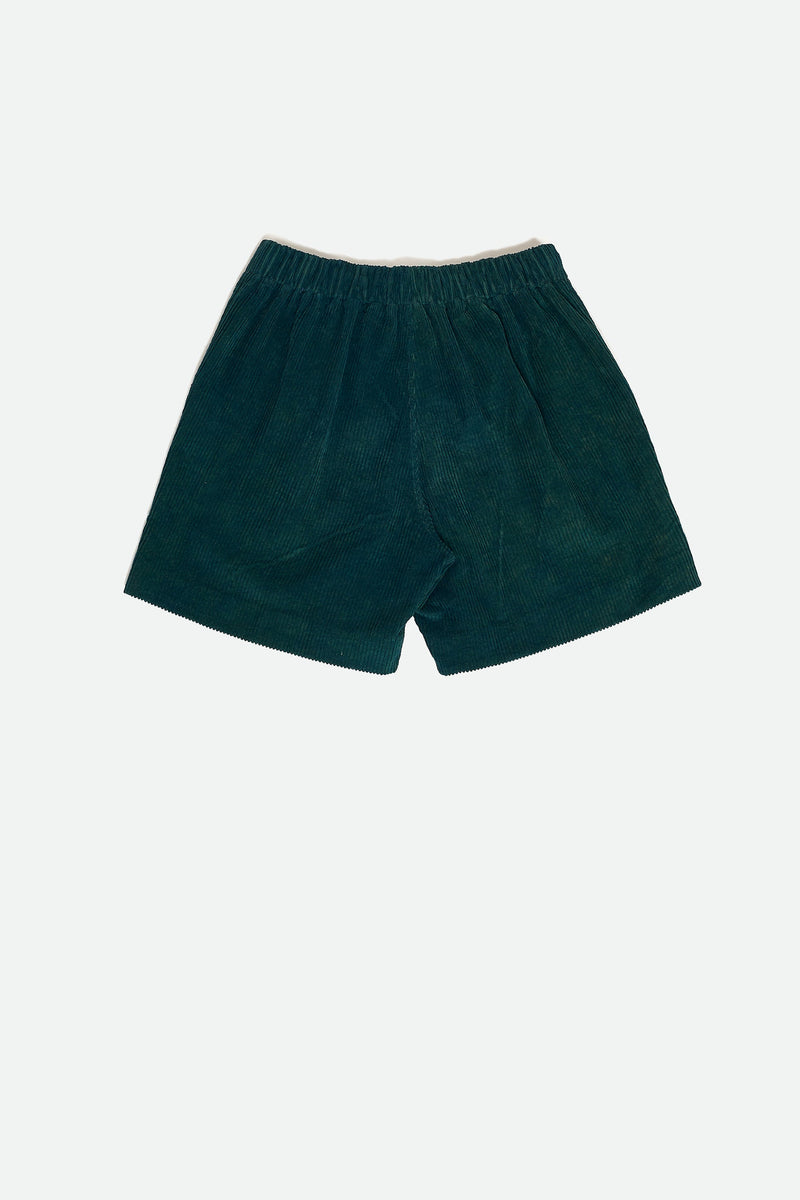 BOTTLE GREEN CORDUROY DRAWSTRING UNISEX SHORTS