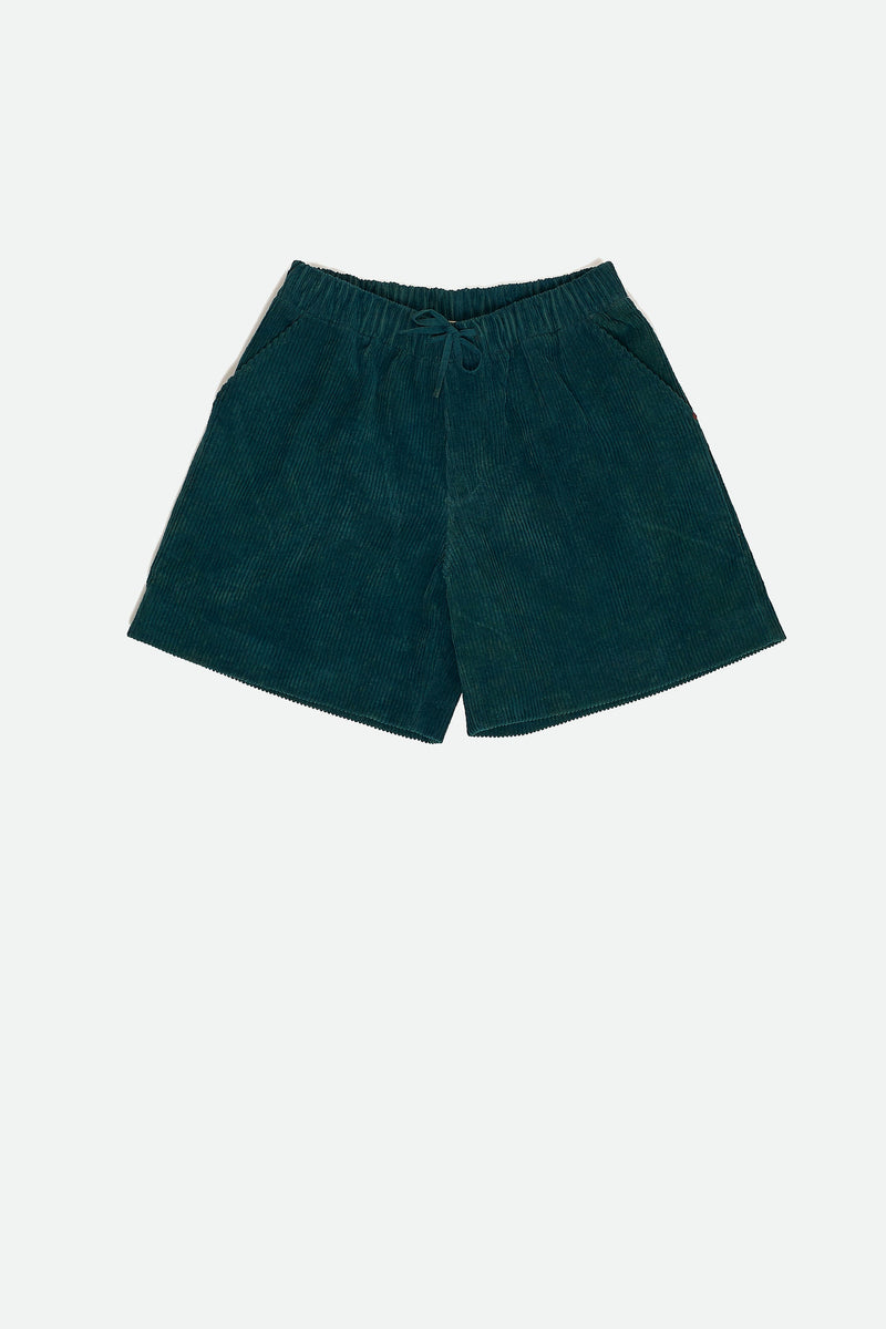 BOTTLE GREEN CORDUROY DRAWSTRING UNISEX SHORTS