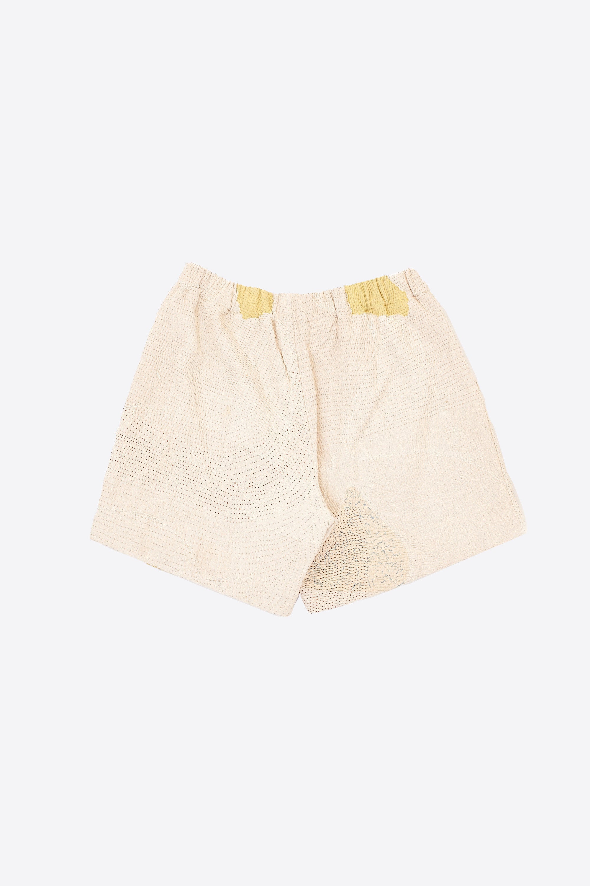 KANTHA PATCHWORK ECRU SHORTS