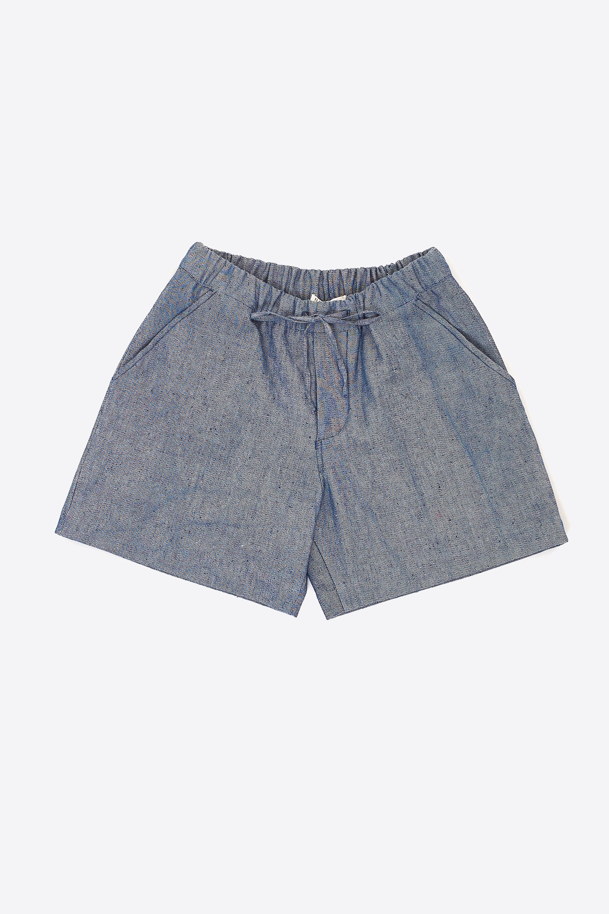 HANDSPUN DENIM INDIGO SHORTS