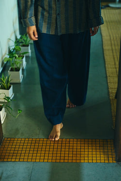 NATURAL INDIGO HANDSPUN DENIM COTTON PANT