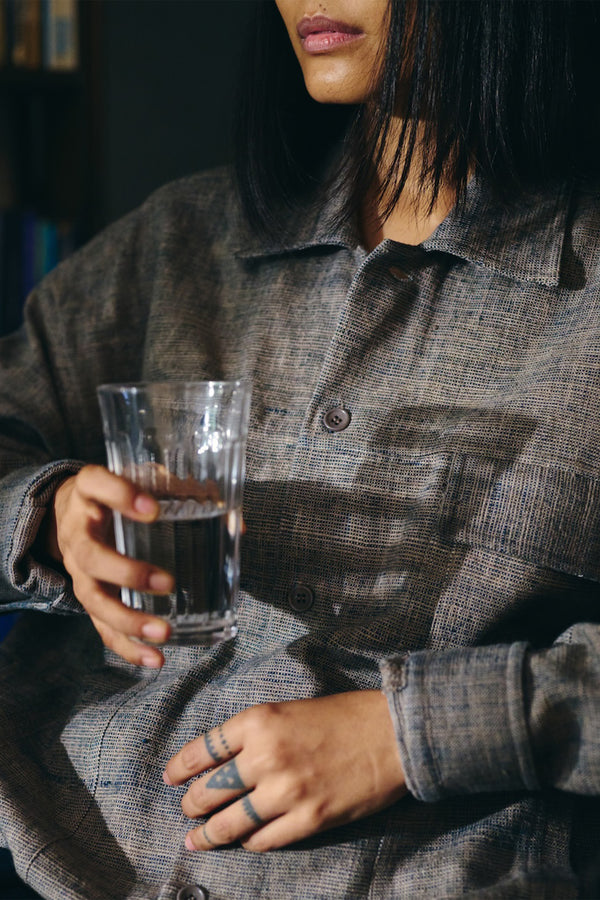 INDIGO CHAMBRAY ORGANIC COTTON TRUCKER JACKET