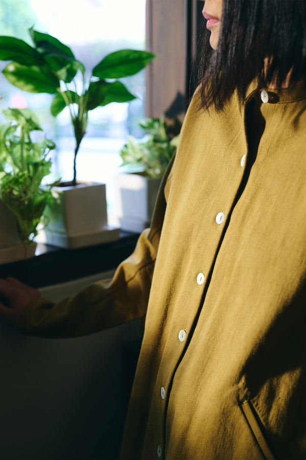 DENIM MUSTARD YELLOW SHIRT