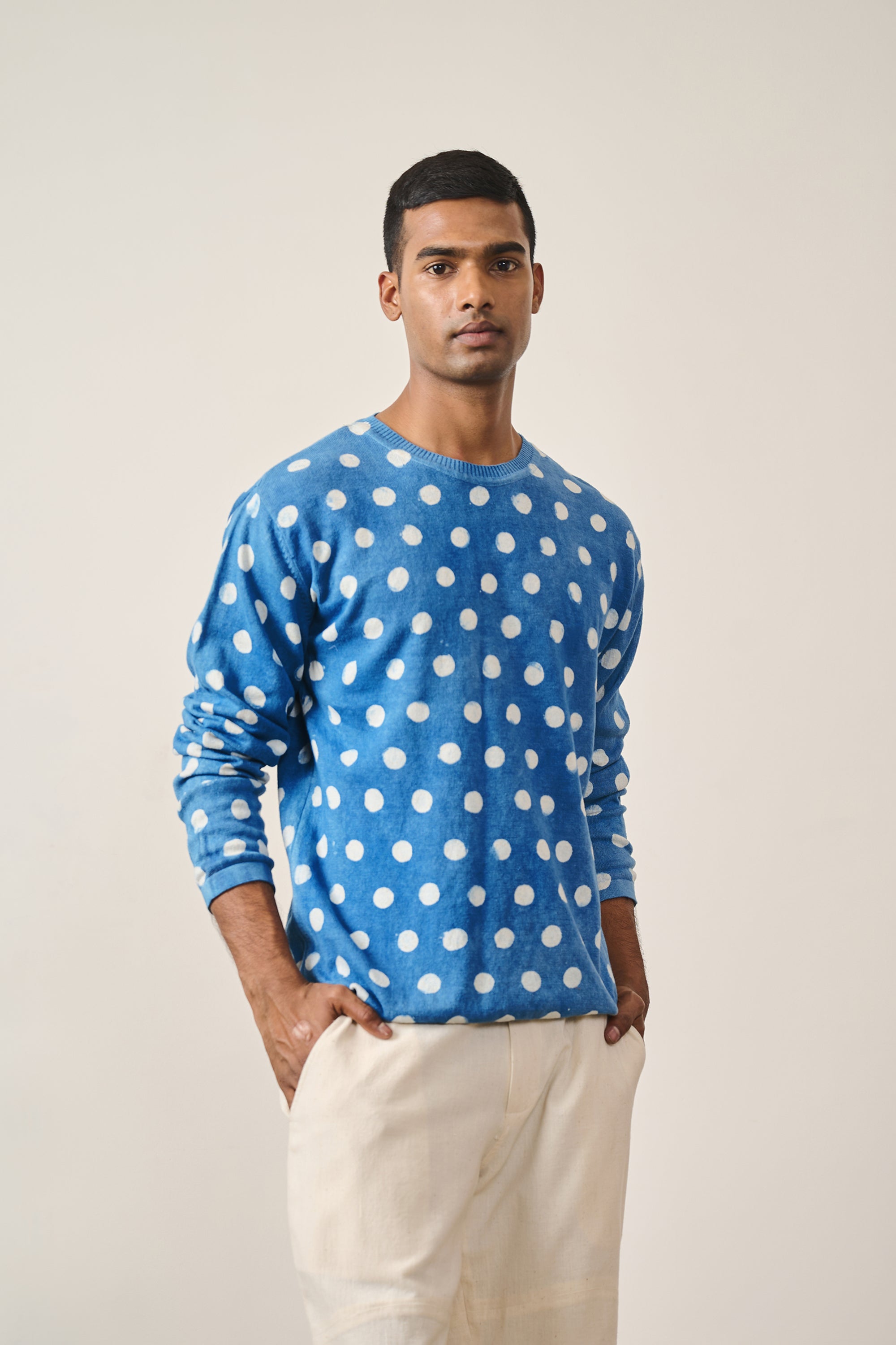 LIGHT INDIGO COTTON T-SHIRT