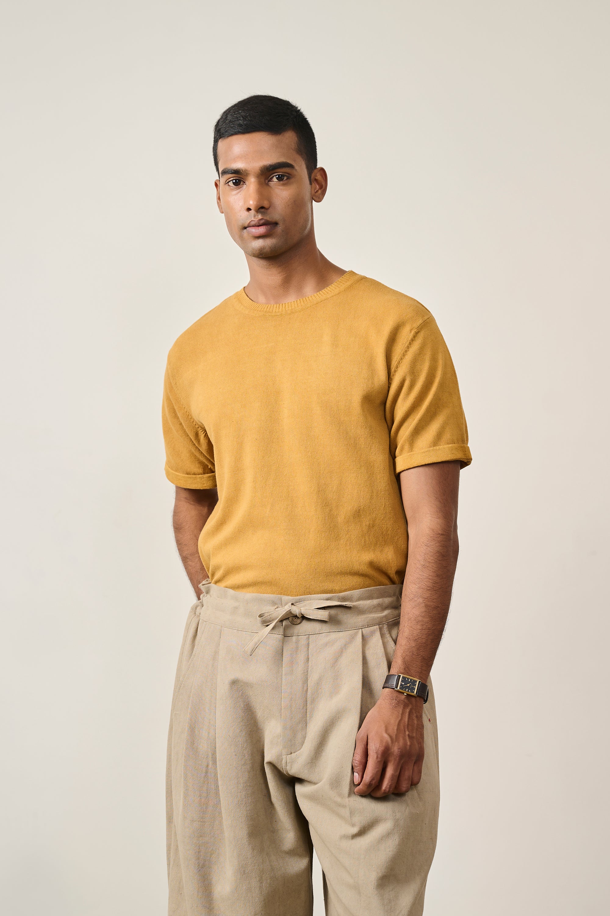 MUSTARD YELLOW COTTON T-SHIRT