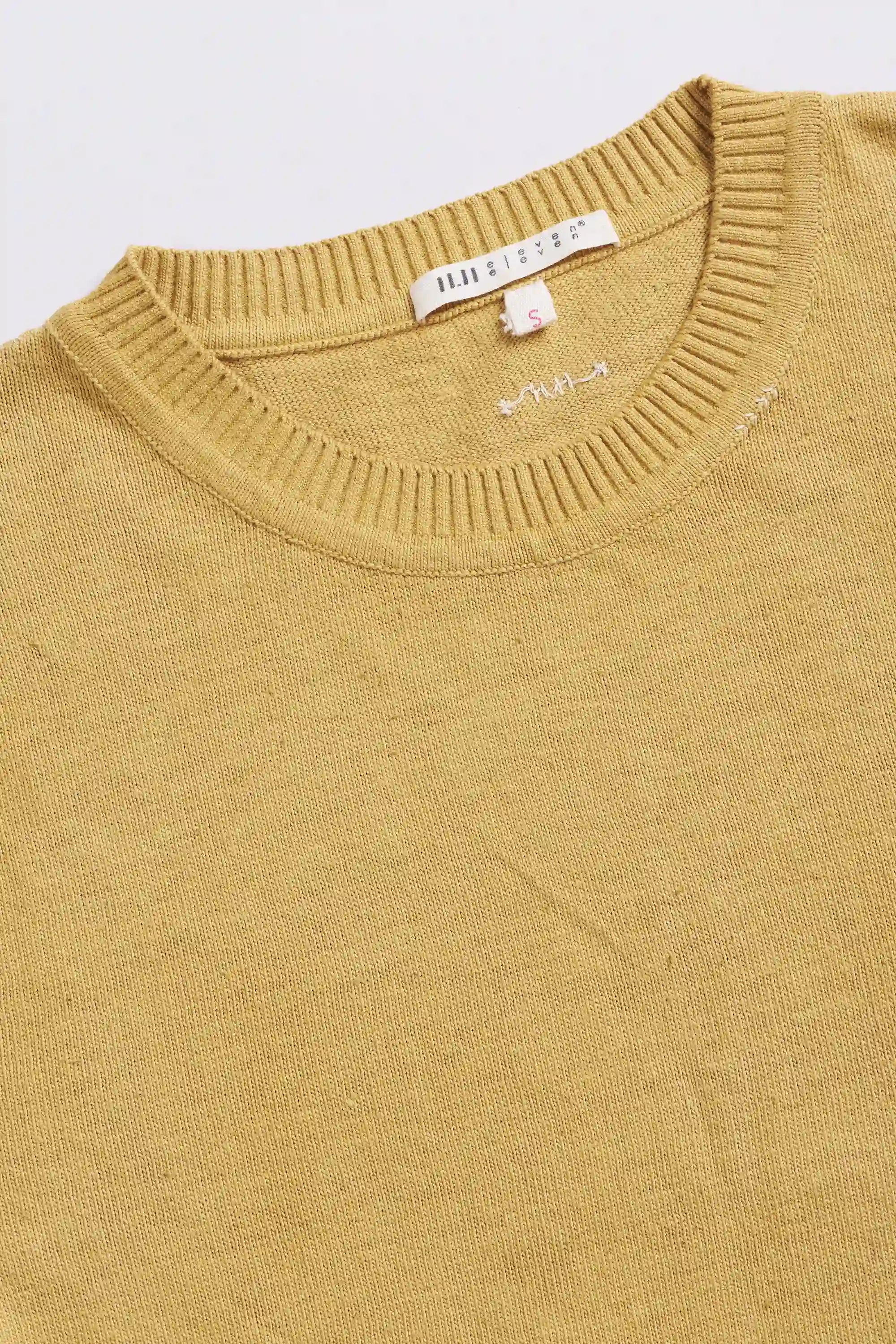 Ochre Yellow Knitted T-Shirt