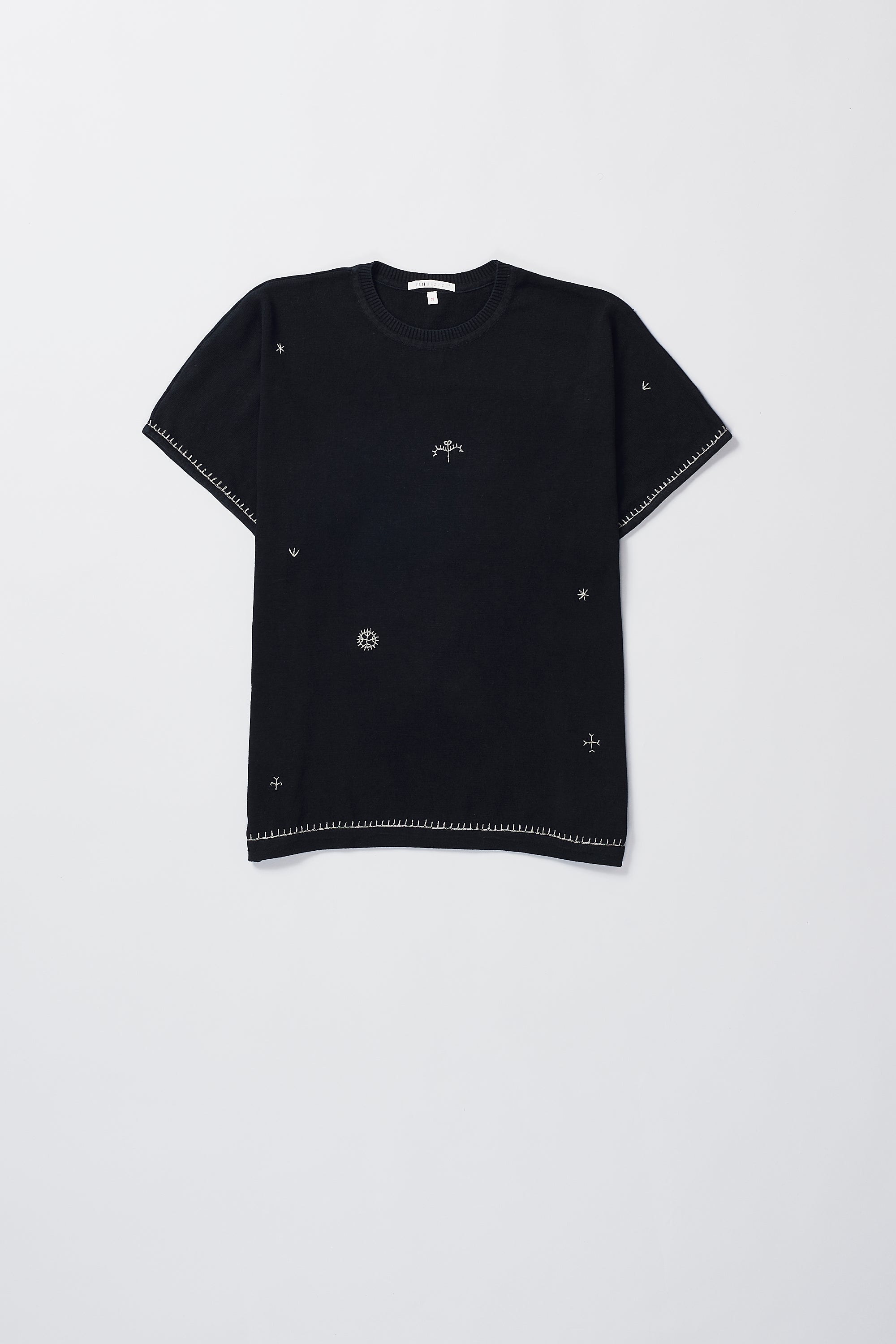 HAND EMBROIDERED RELAXED FIT T-SHIRT IN BLACK