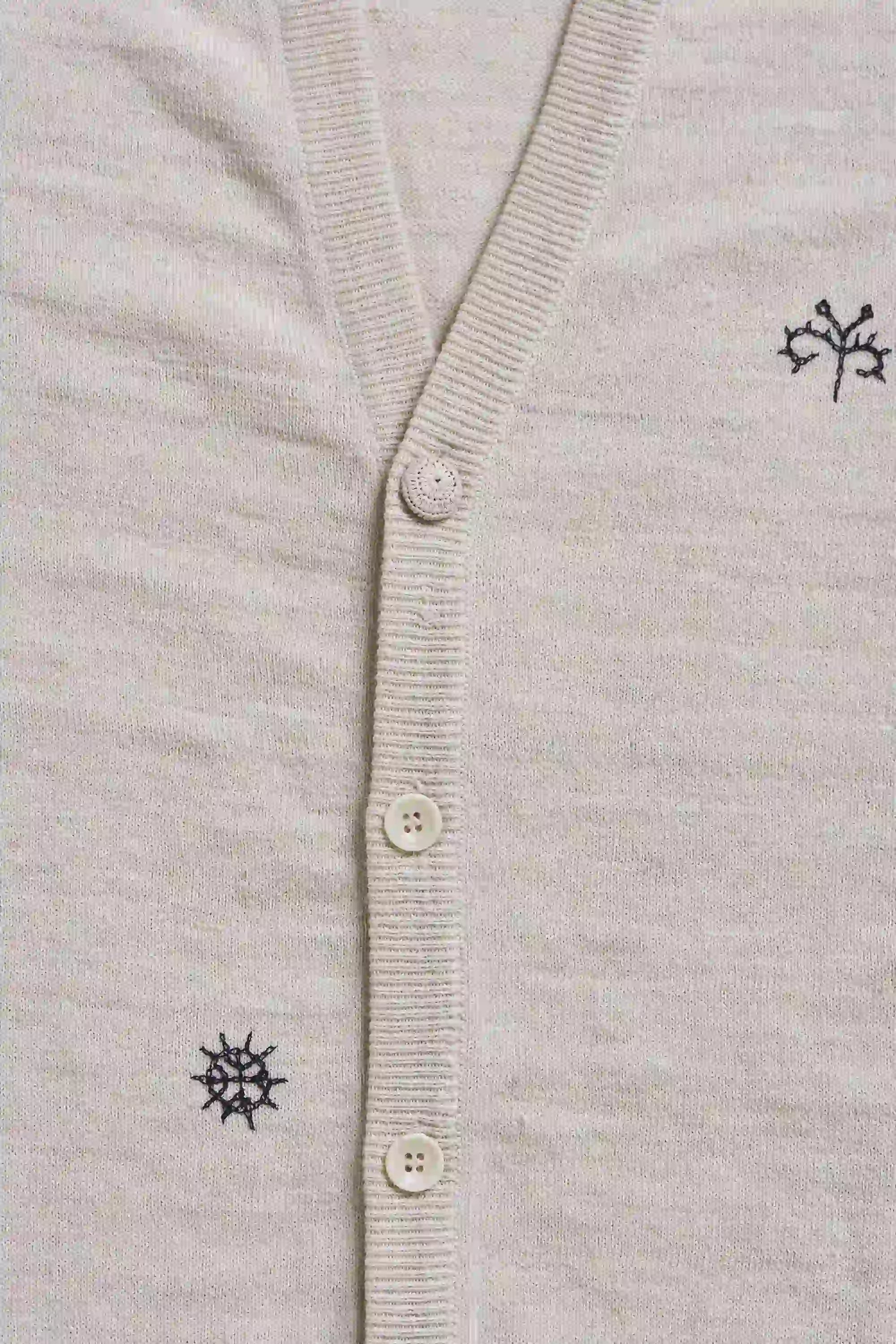 Ether Women's Ecru Embroidered Cardigan