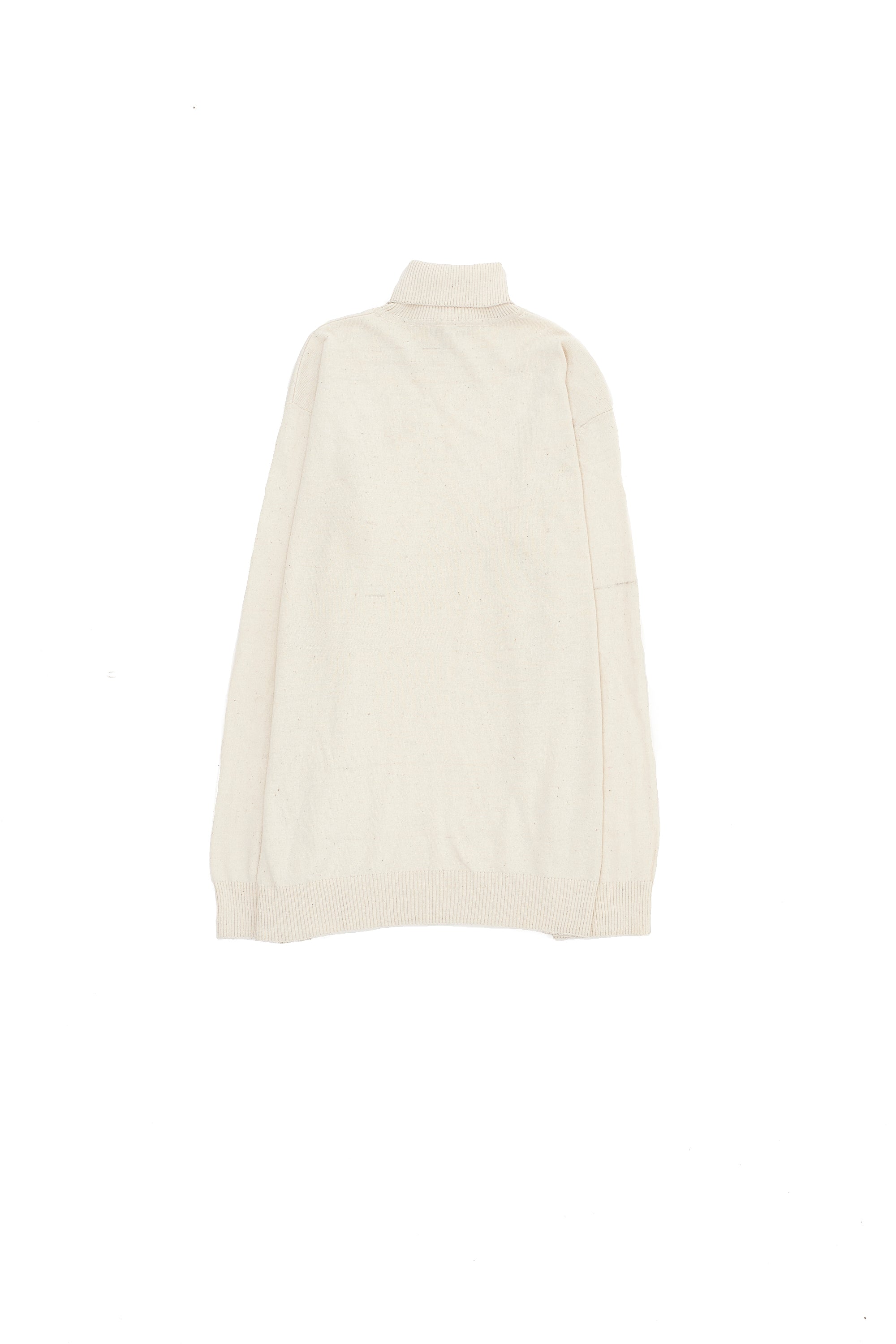 UNDYED TURTLE NECK FULL-SLEEVED COTTON T-SHIRT
