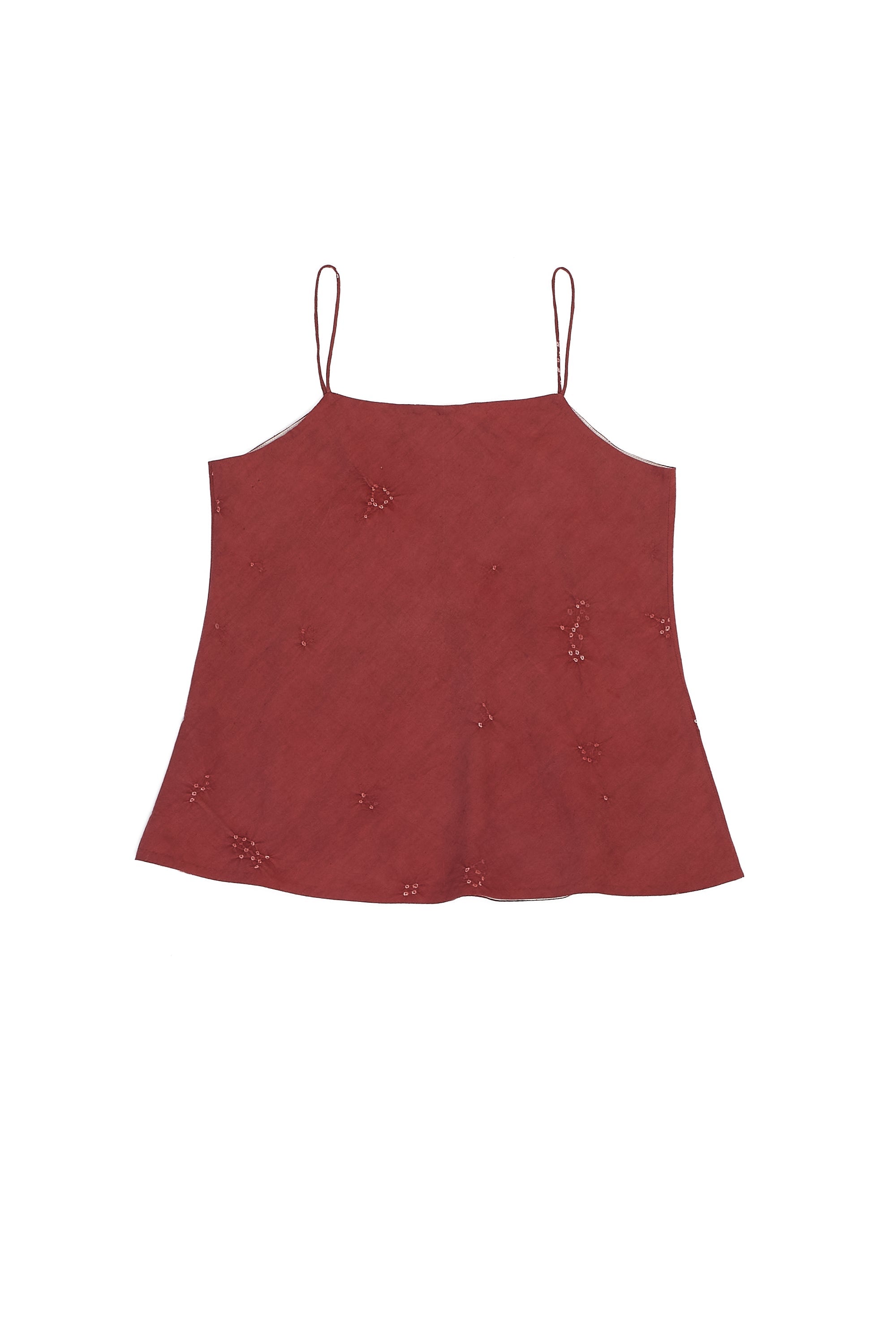 CRIMSON PINK STRAPPY TOP WITH MINIATURE BANDHANI