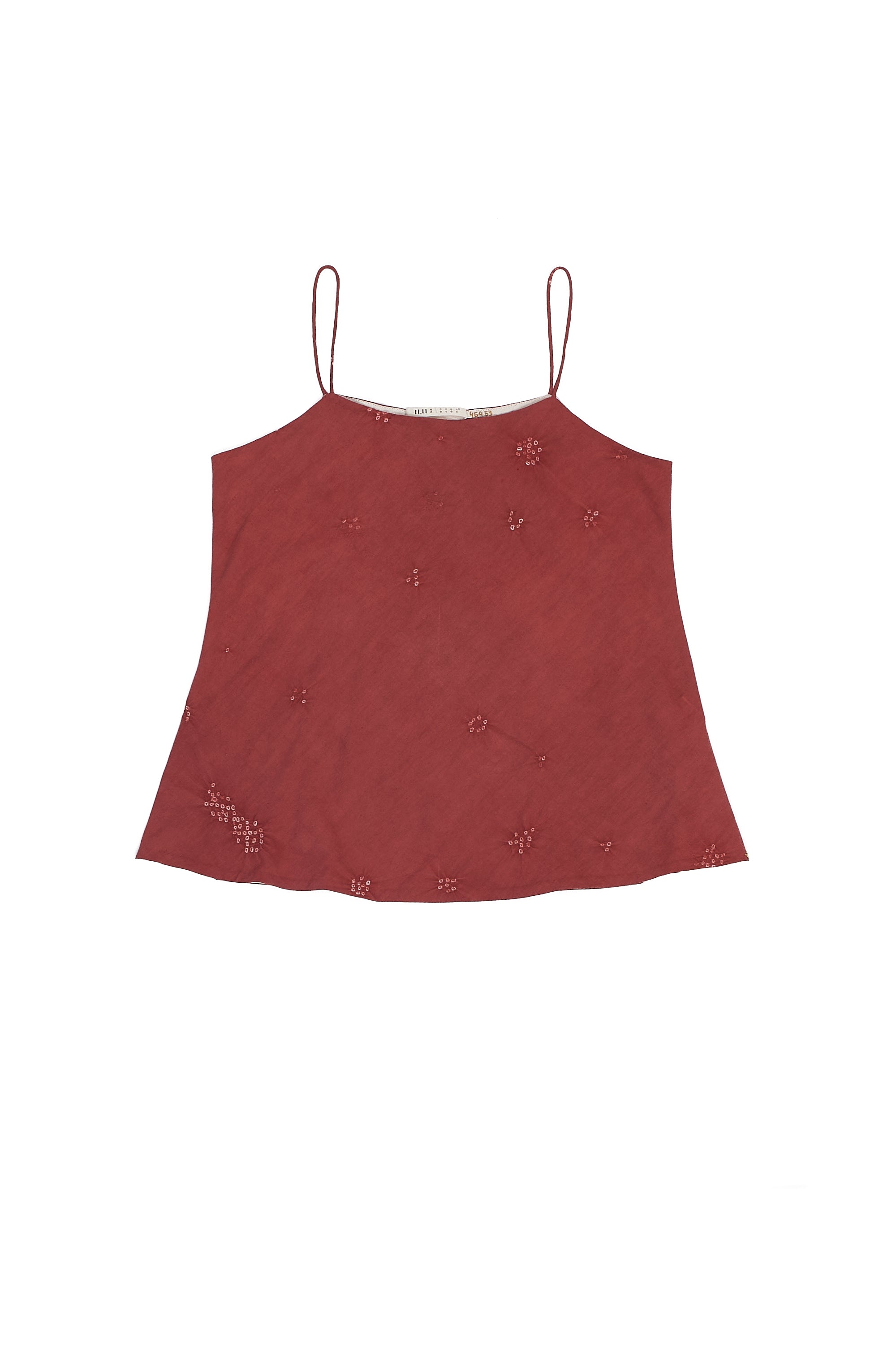 CRIMSON PINK STRAPPY TOP WITH MINIATURE BANDHANI