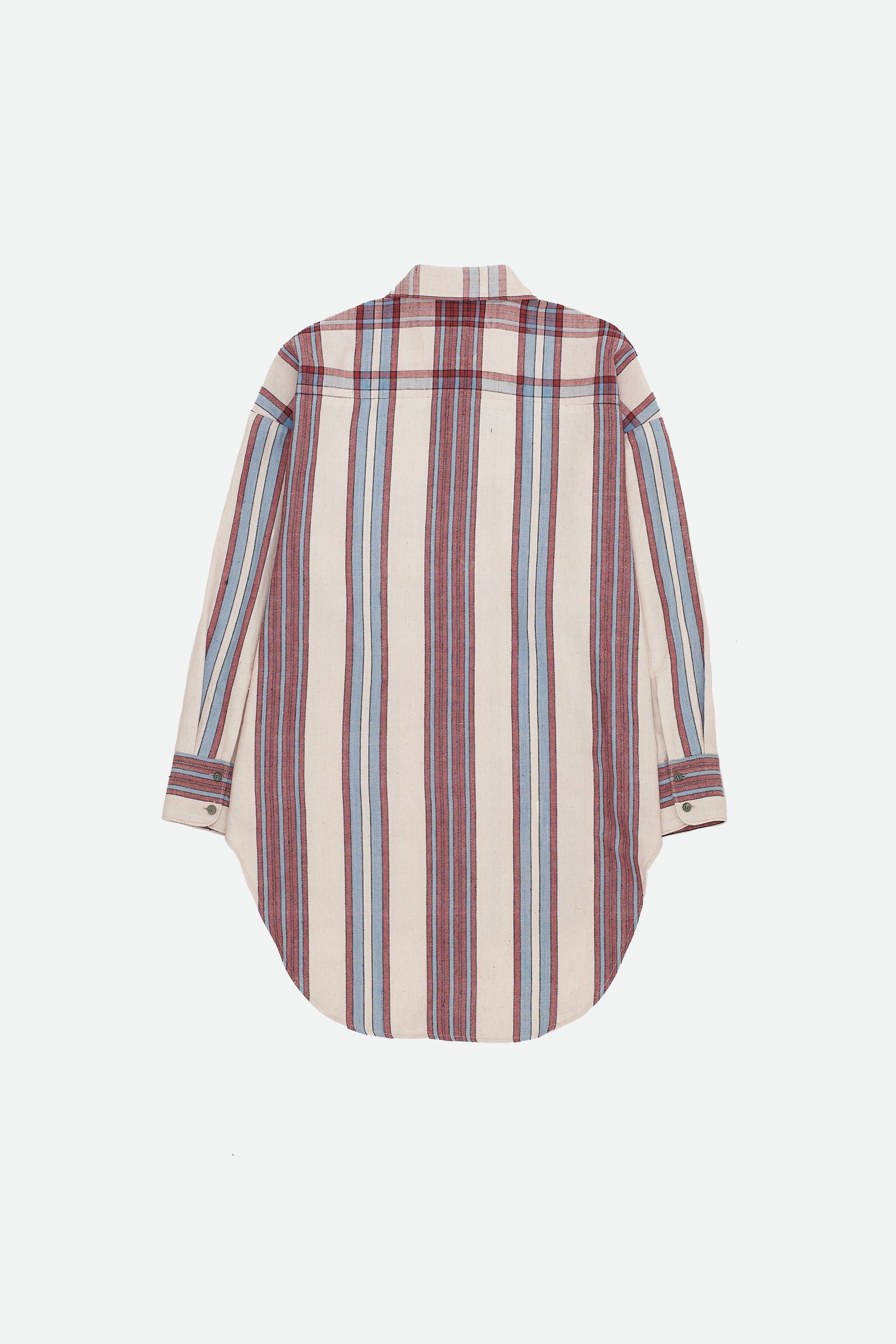 Multi-Colour Yarn Dyed Weft Stripes Oversized Shirt