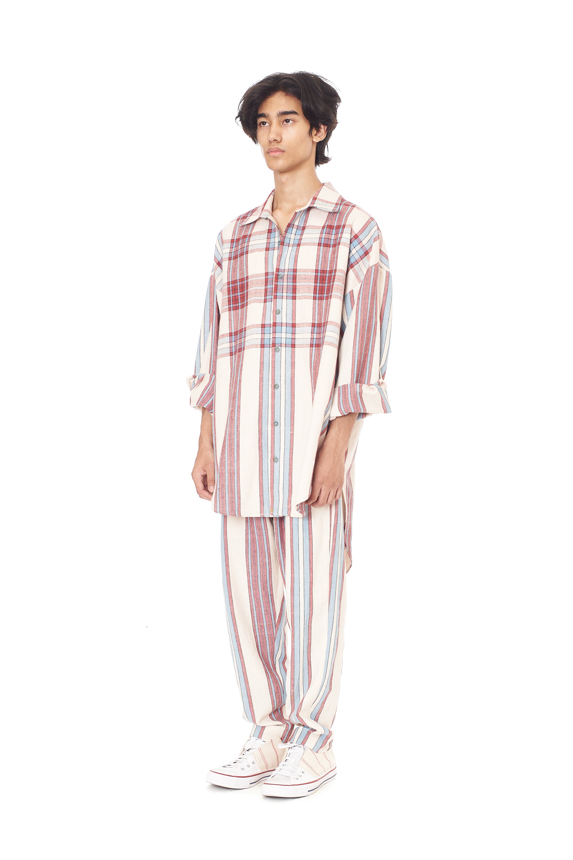 Multi-Colour Yarn Dyed Weft Stripes Oversized Shirt
